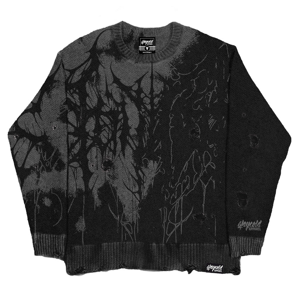 Daggerwave (Black) - Knit Sweater (600GSM)