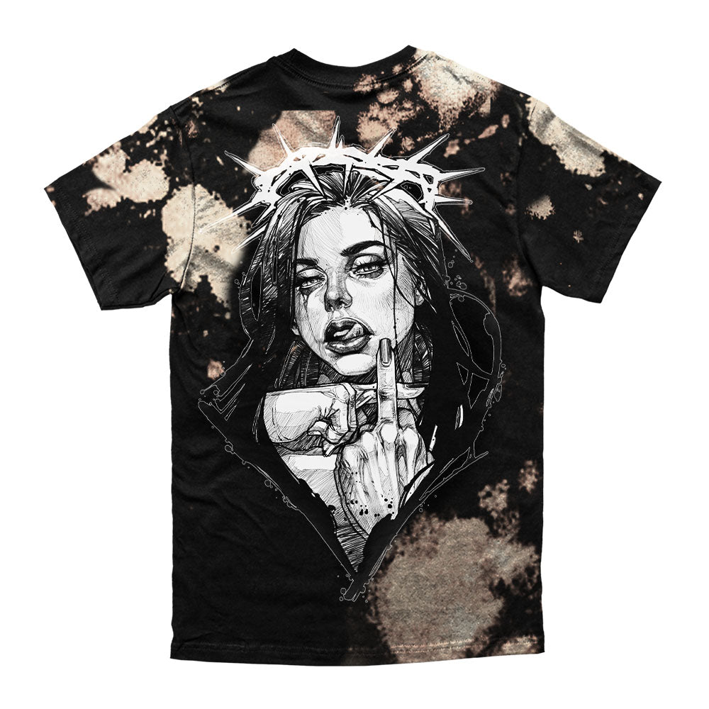 Middle Finger Up - T-Shirt (Rusty Bleached) Mockup