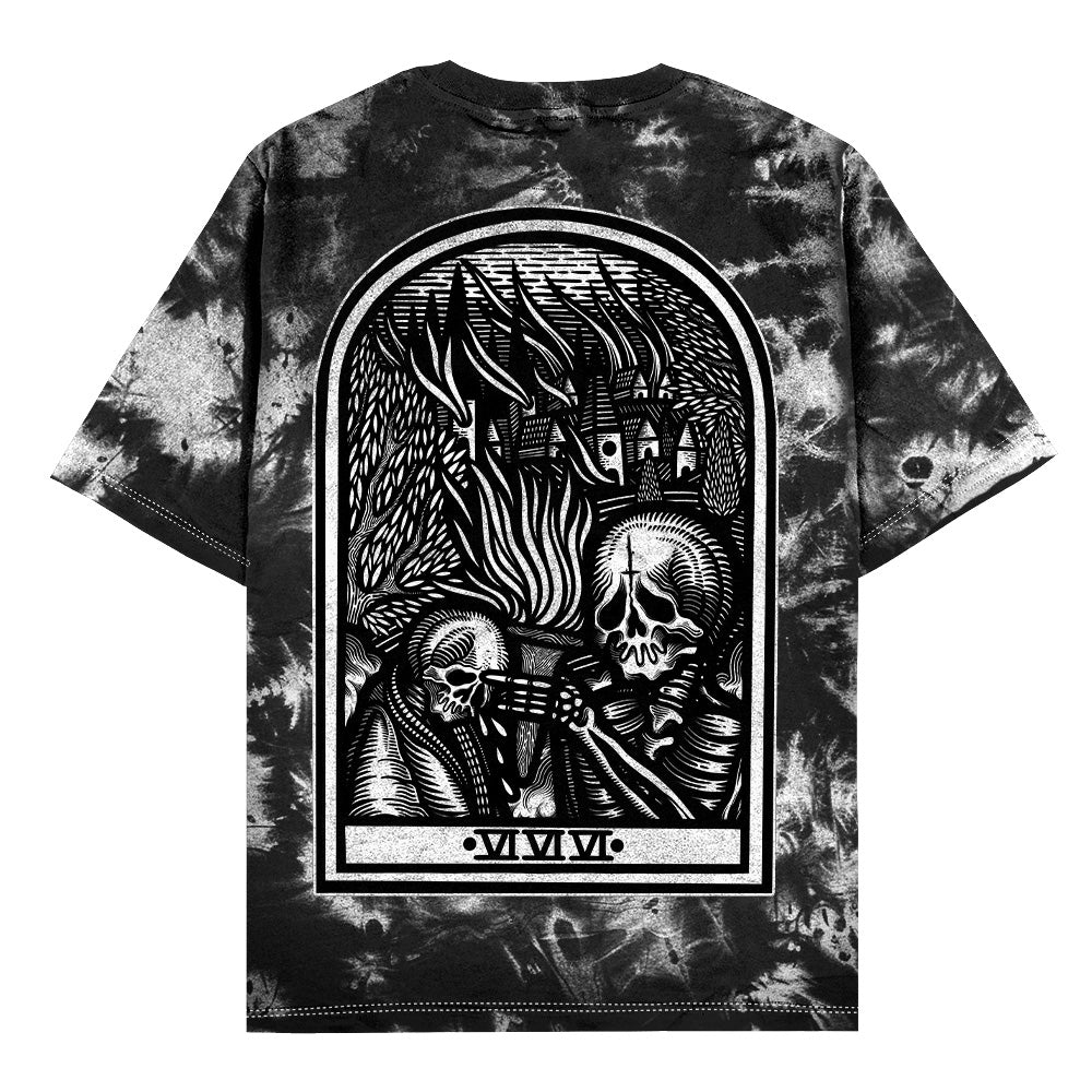 Burn Your Bridges - Oversized T-Shirt (Grey Bleached) Mockup