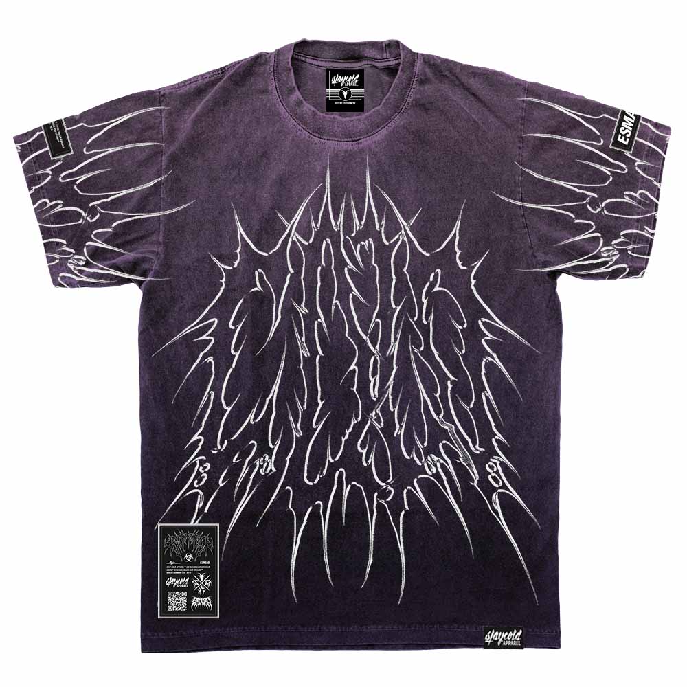 Black Razor (Purple Bleached)  - Heavy Oversized T-Shirt (250GSM)