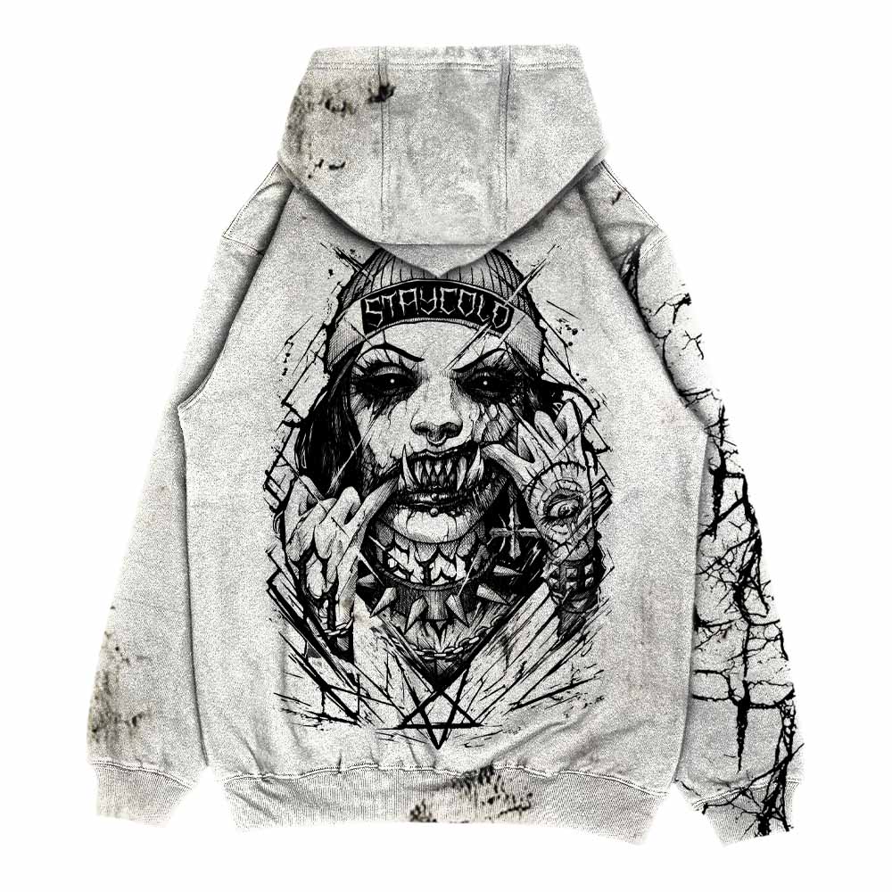 Attitude (Sand) - Oversized Hoodie (350GSM) Mockup