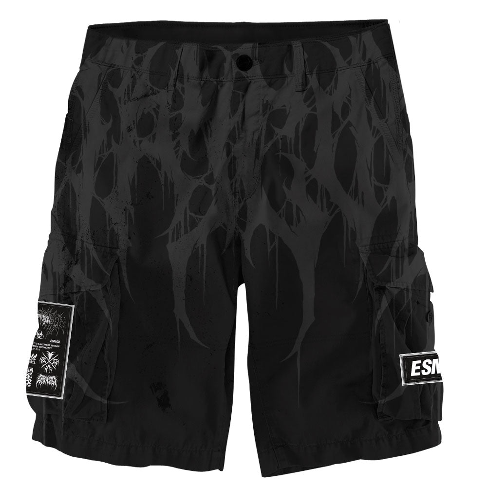 Grimfall (Grey) - Cargo Shorts (260GSM) Mockup