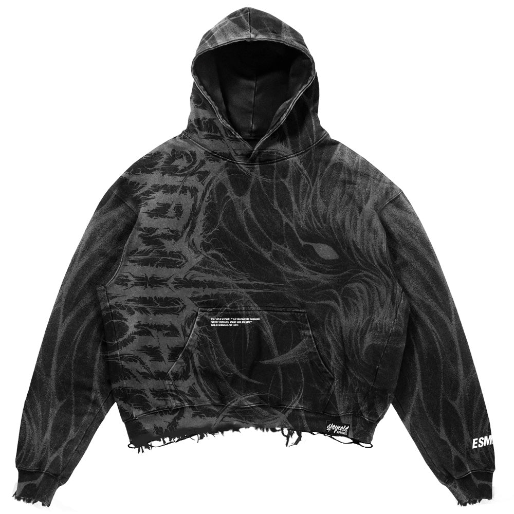 Bloodmoon (dark grey) - Heavy Oversized Hoodie (400GSM) Mockup