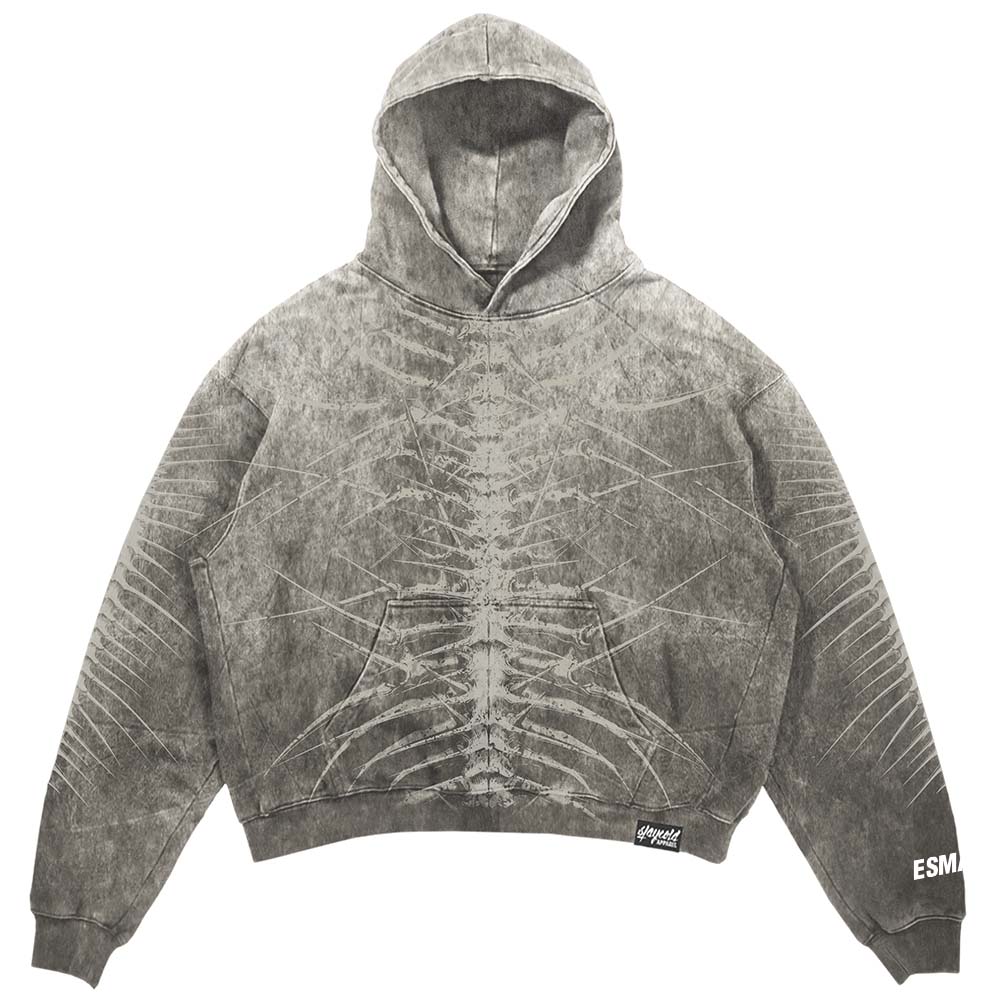 Lineage Of Dusk - Heavy Oversized Hoodie (Sand Grunge) 400GSM Mockup