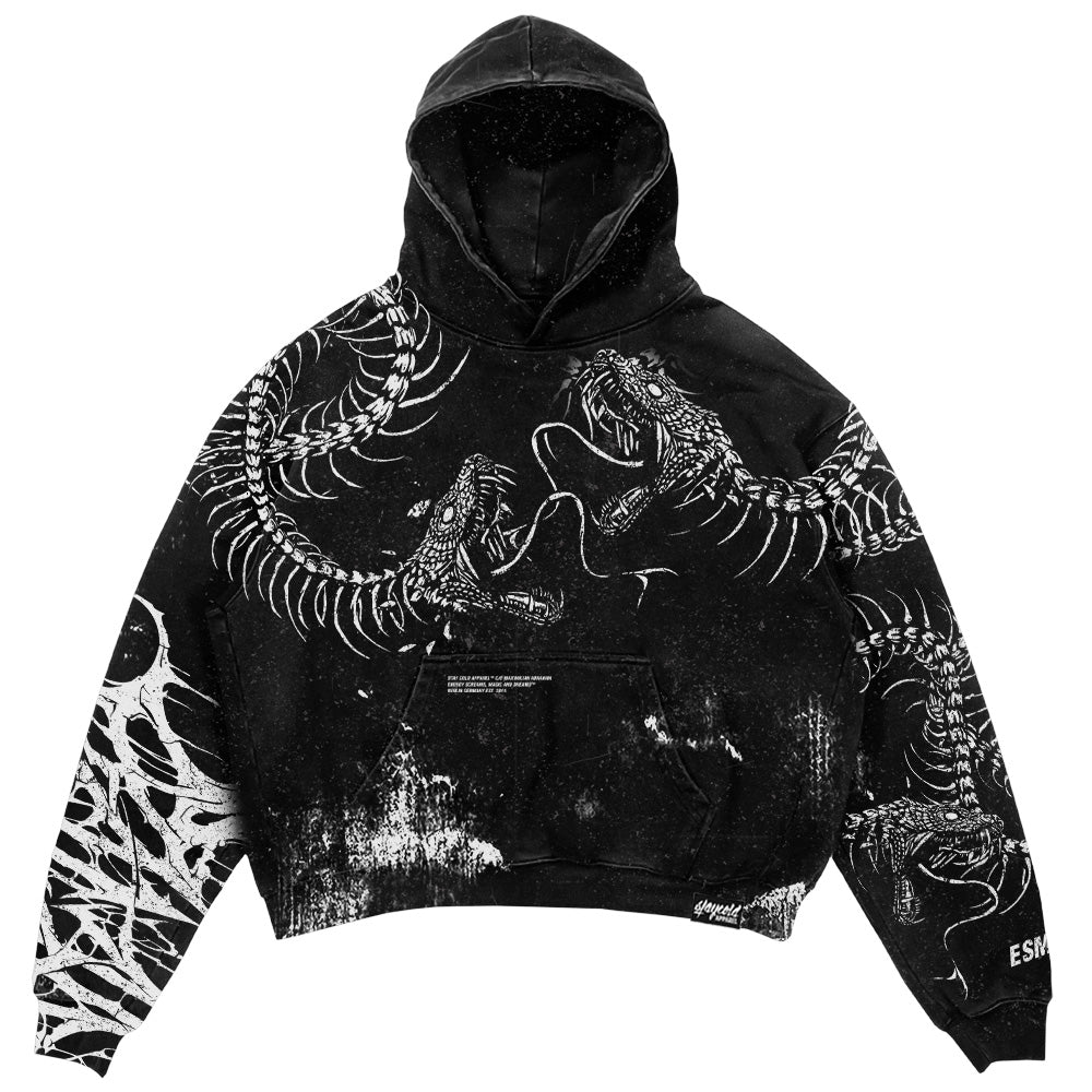 Black Spine (black) - Heavy Oversized Hoodie (400GSM) Mockup