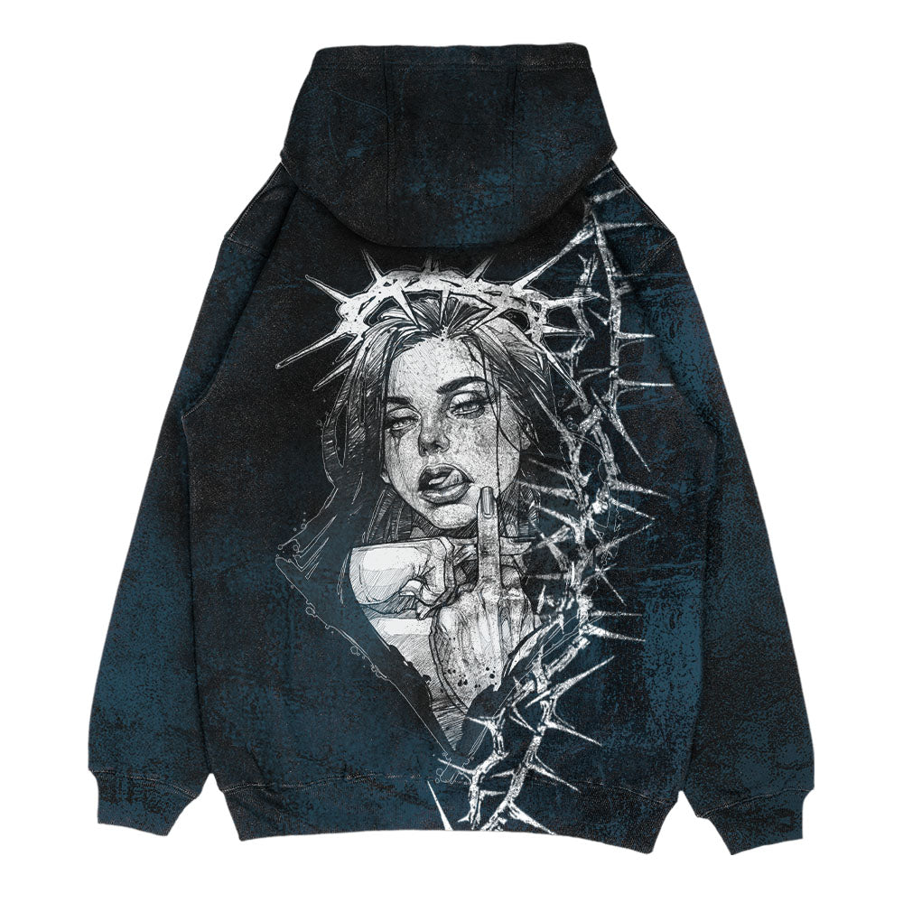 Middle Finger Up (custom) - Oversized Hoodie (350GSM) Mockup