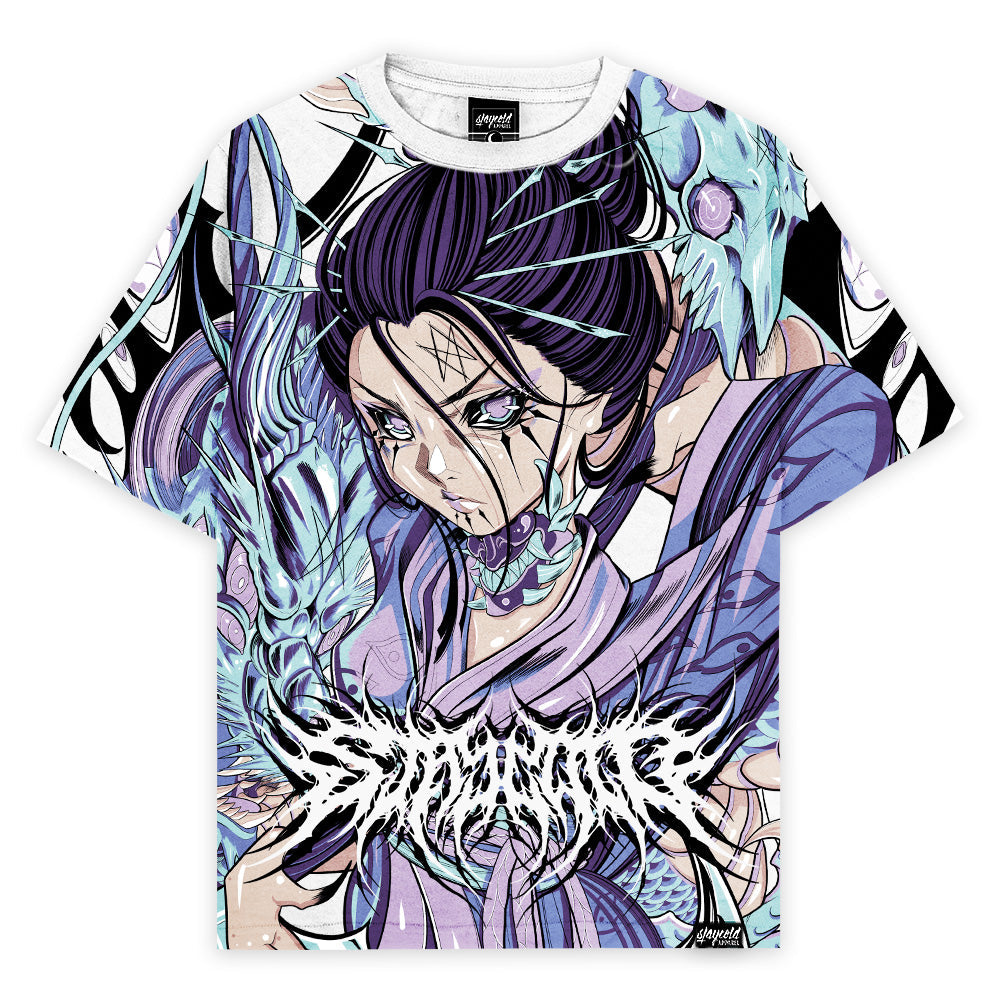 Geisha Reaper (allover) - Oversized T-Shirt (200GSM)