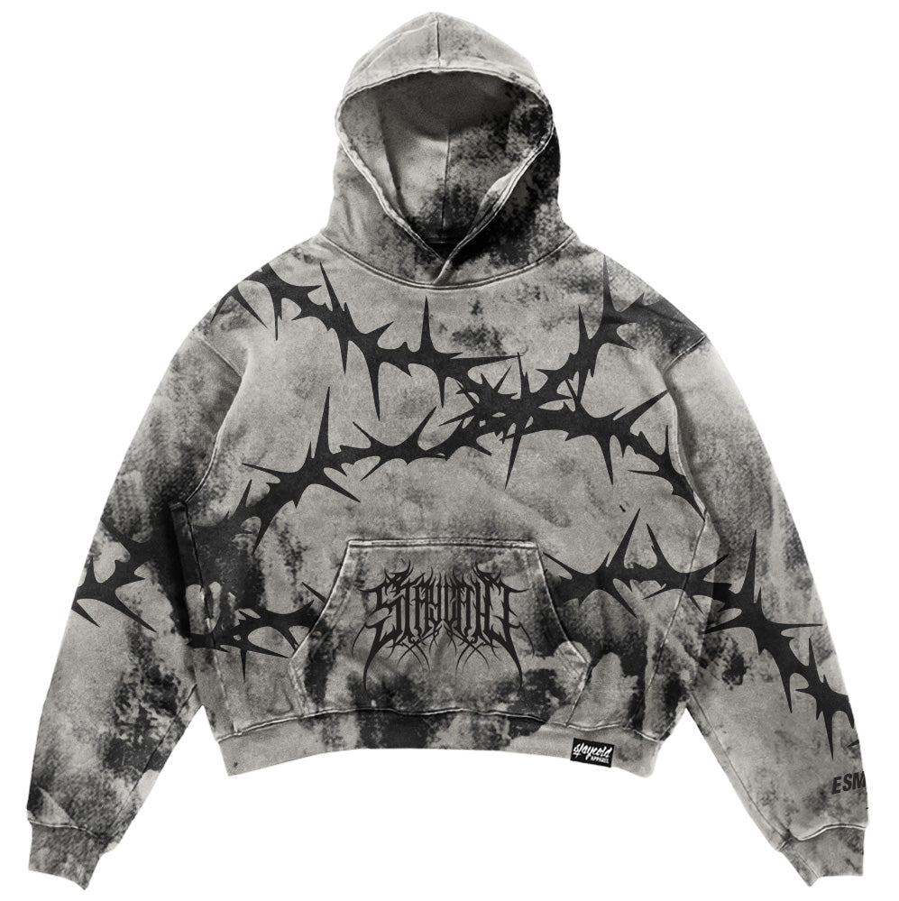 Thornwave (Silver) - Heavy Oversized Hoodie (400GSM)
