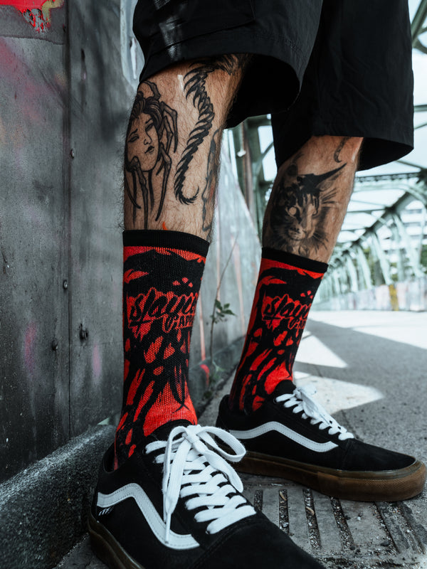Necroblade - Comfort Socks (Red) Lifestyle Image