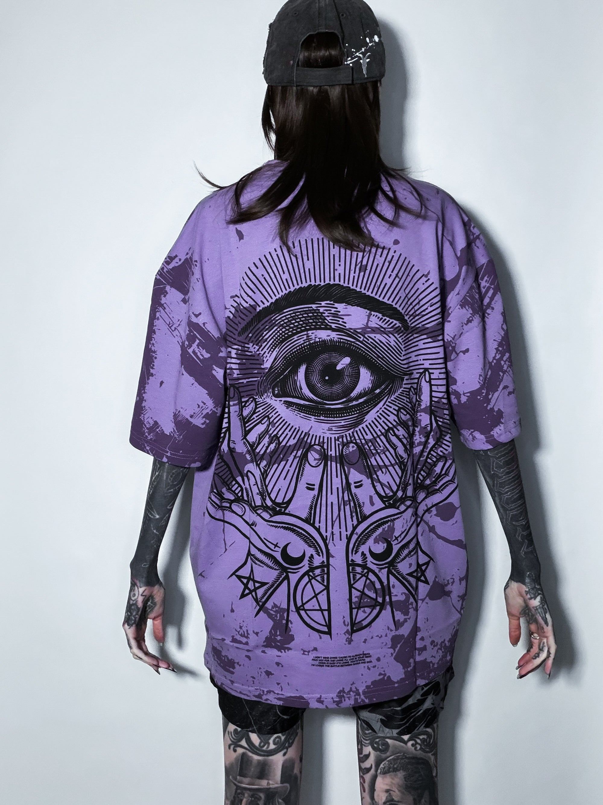 All Seeing Eye (purple) - Oversized T-Shirt (200GSM)