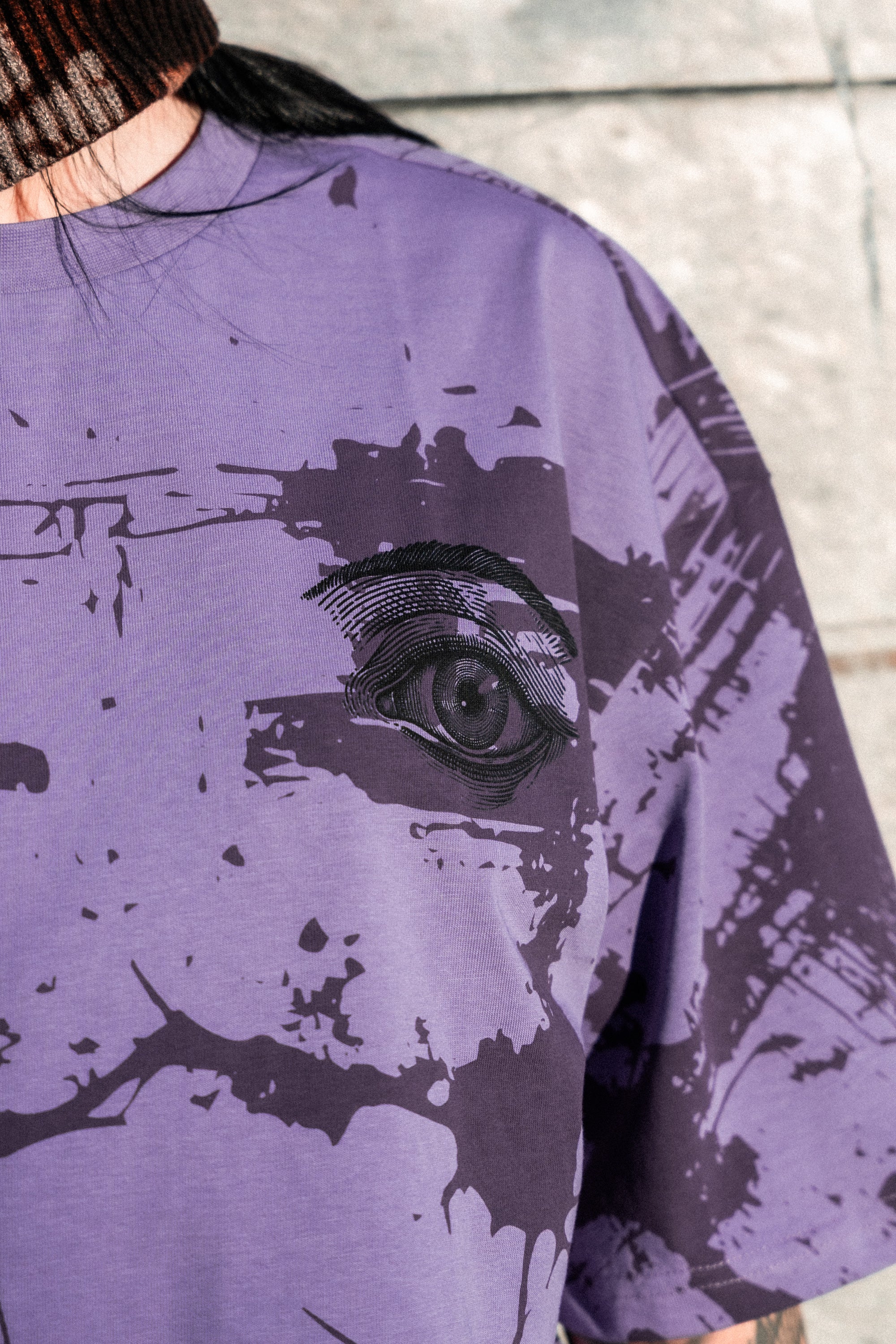 All Seeing Eye (purple) - Oversized T-Shirt (200GSM)