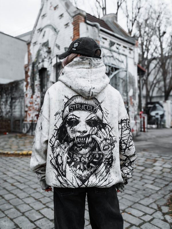 Attitude (Sand) - Oversized Hoodie (350GSM) Lifestyle Image