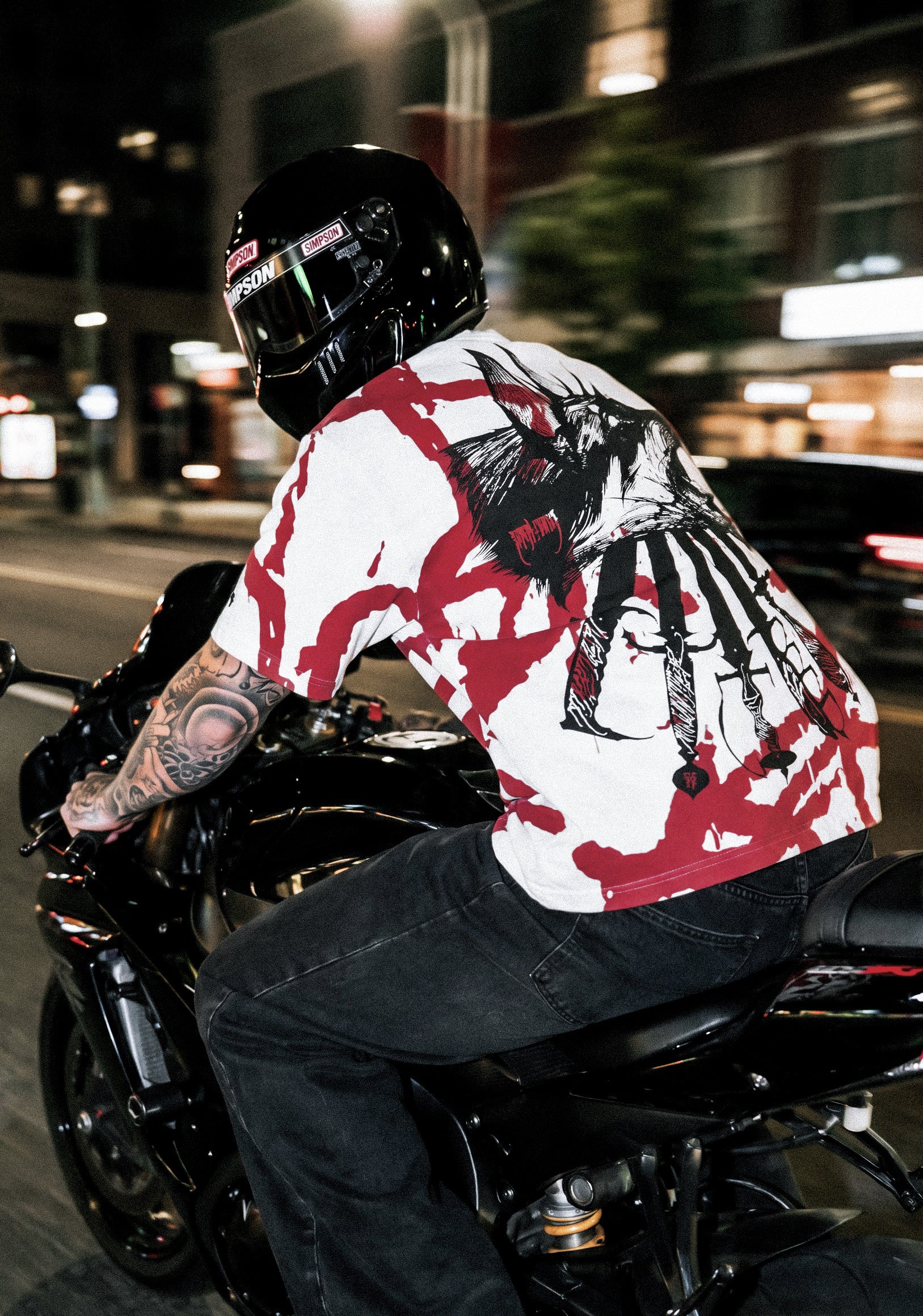 Backstabber (White Red) - Oversized T-Shirt (200GSM)