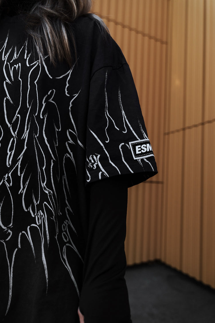 Black Razor (Black Bleached) - Heavy Oversized T-Shirt (250GSM) Image 4