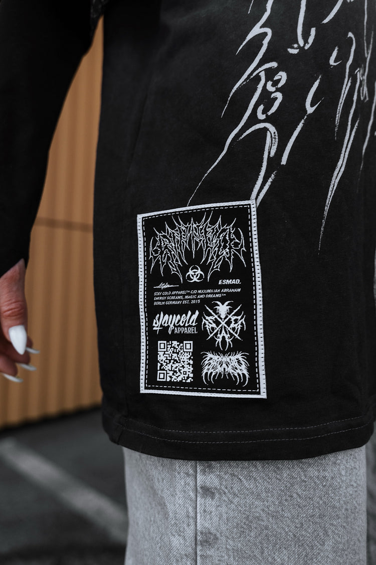 Black Razor (Black Bleached) - Heavy Oversized T-Shirt (250GSM) Image 3