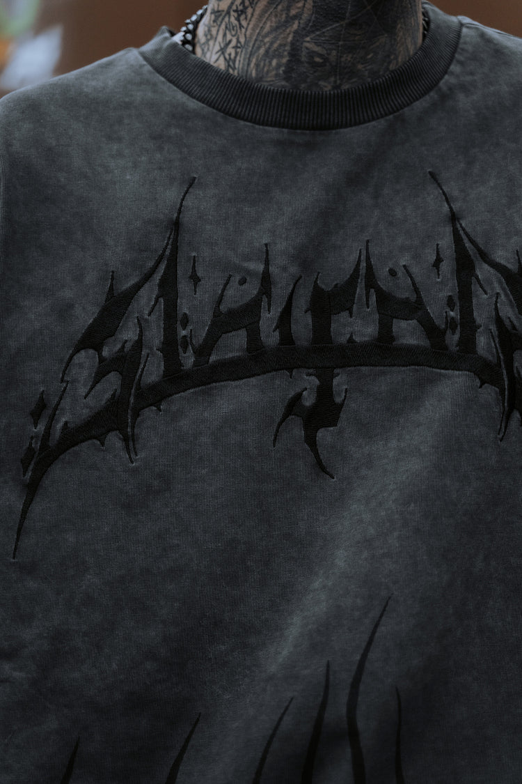 Black Torch (Petrol Bleached) - Heavy Oversized T-Shirt (250GSM) Image 3