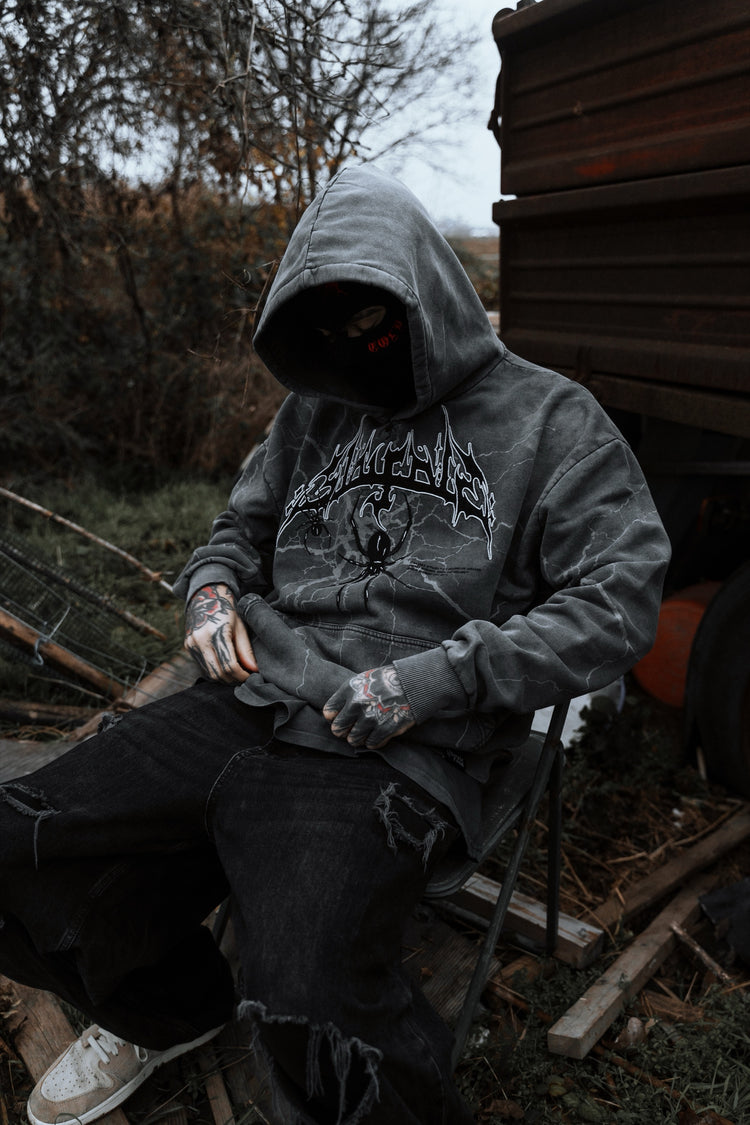 Blackout - Heavy Oversized Hoodie (Acid Washed) 400GSM