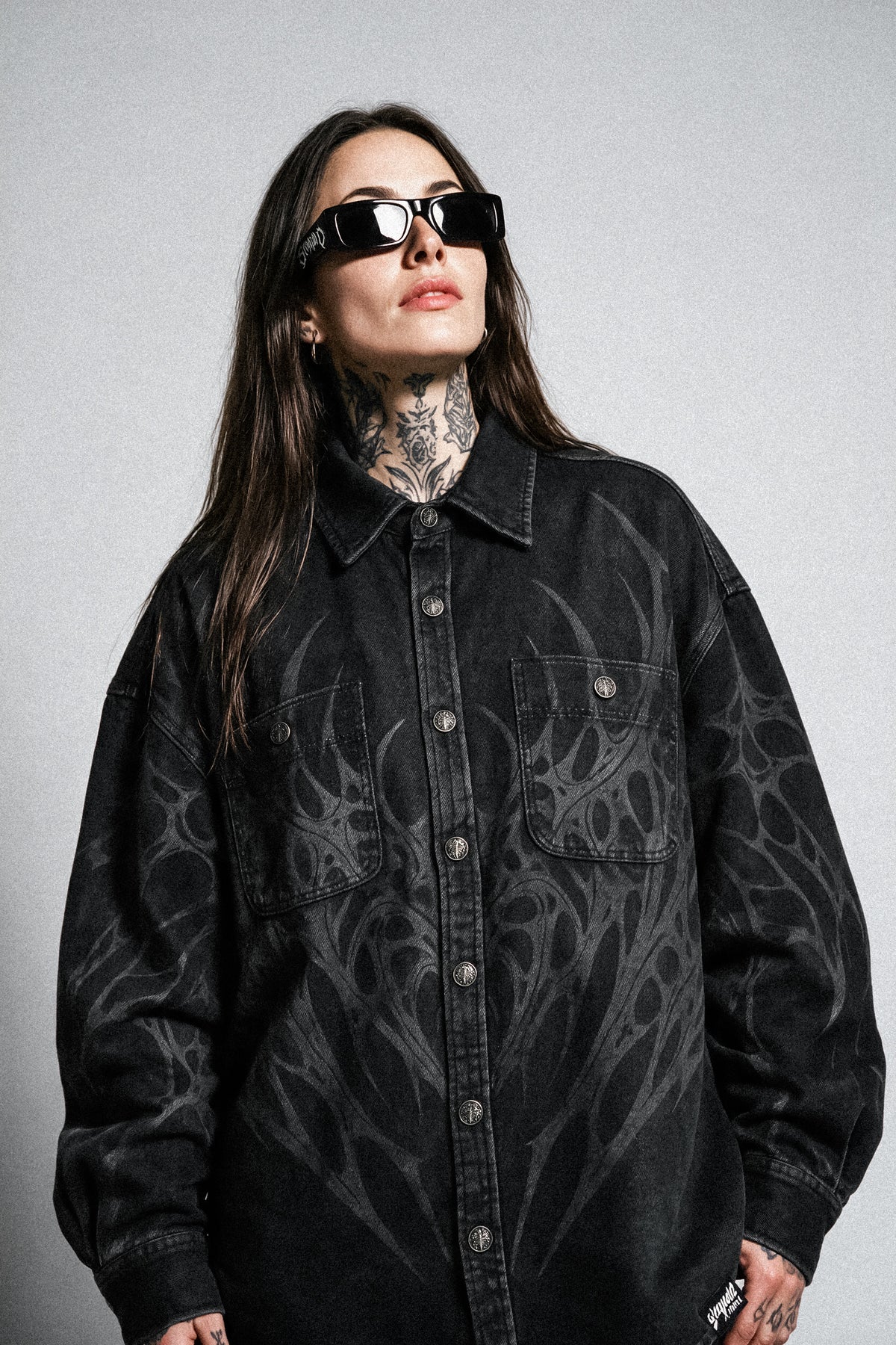 Blackroot (Washed Black) - Longsleeve Button Up (290GSM)