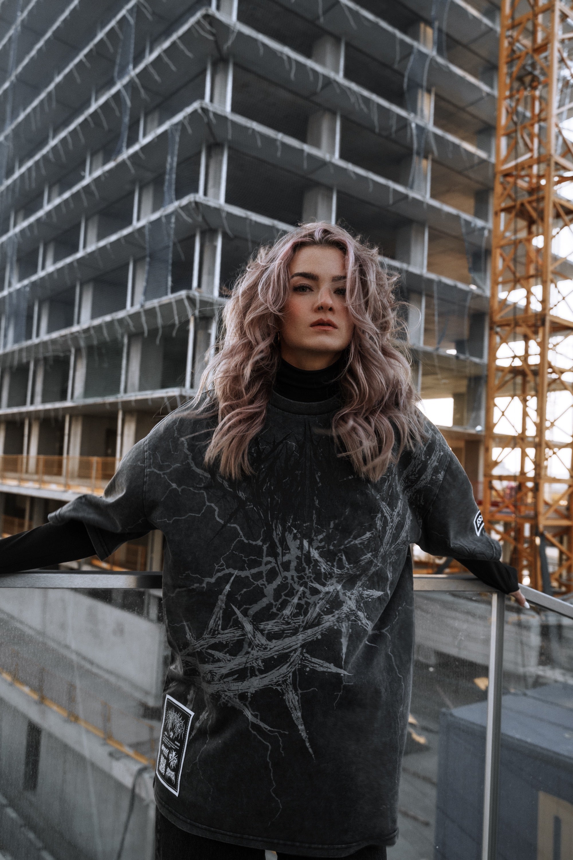 Blackthorn - Heavy Oversized T-Shirt (Acid Washed) 250GSM