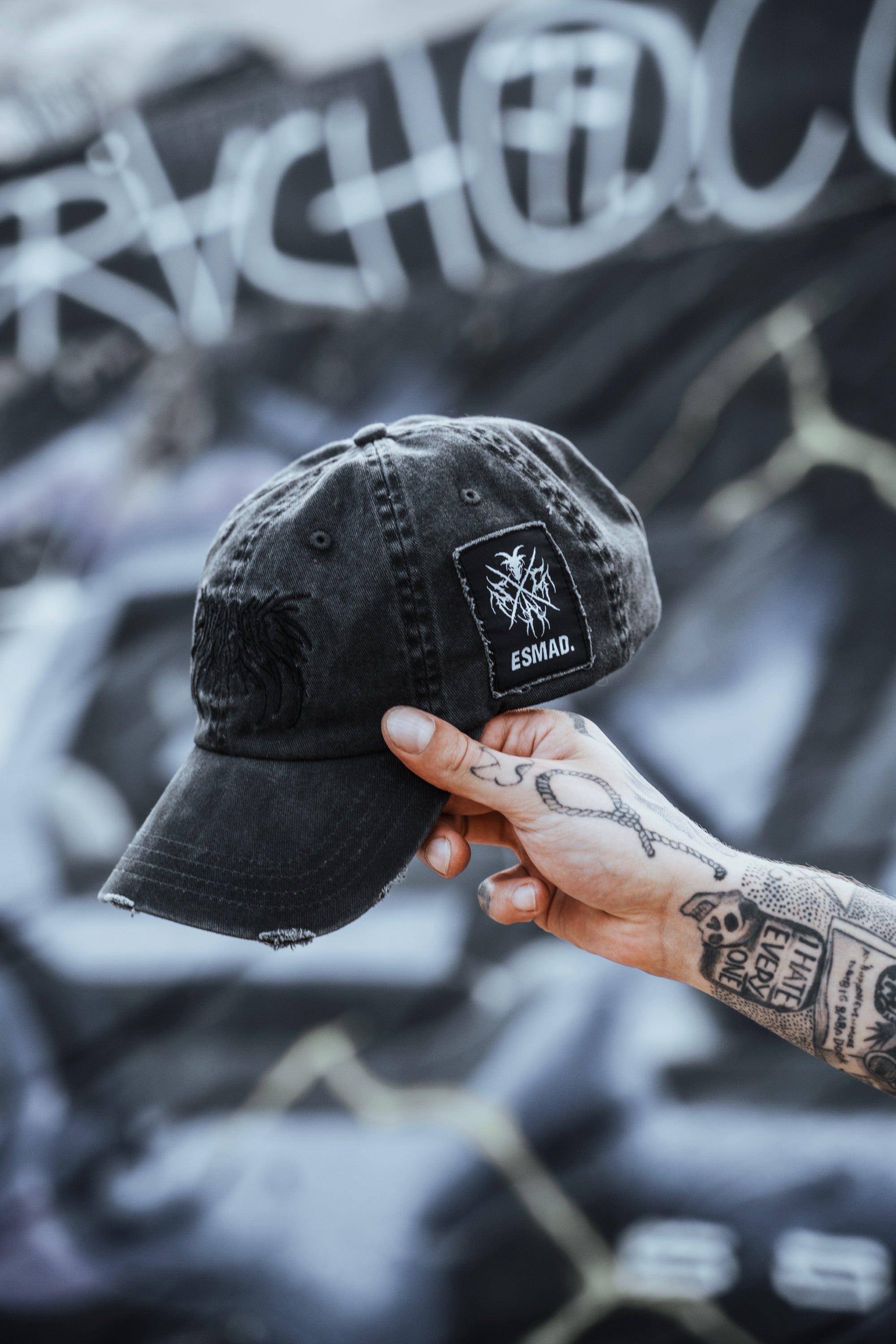 Bloodshot - Bleached Dad Cap (Black)