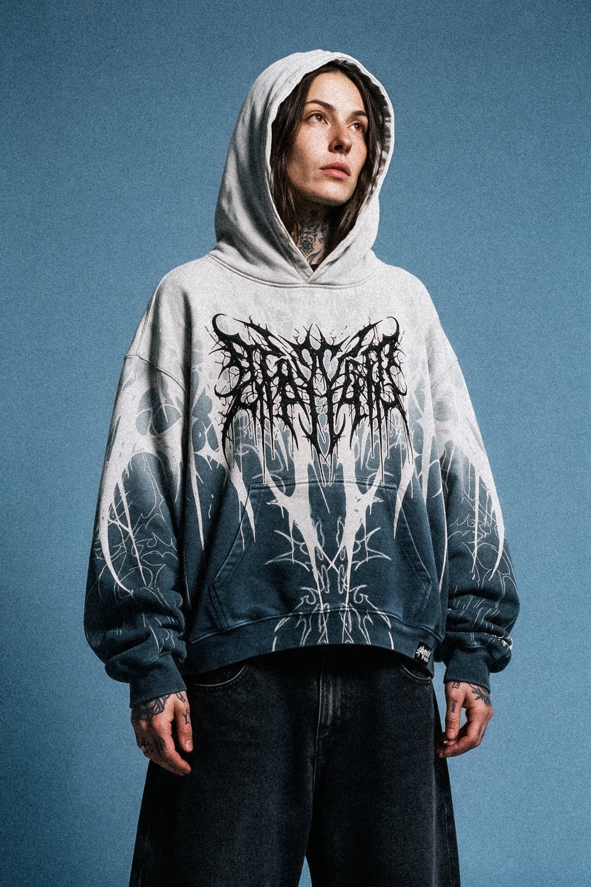 Cold Blooded (Sand Fade) - Heavy Oversized Hoodie (400GSM)