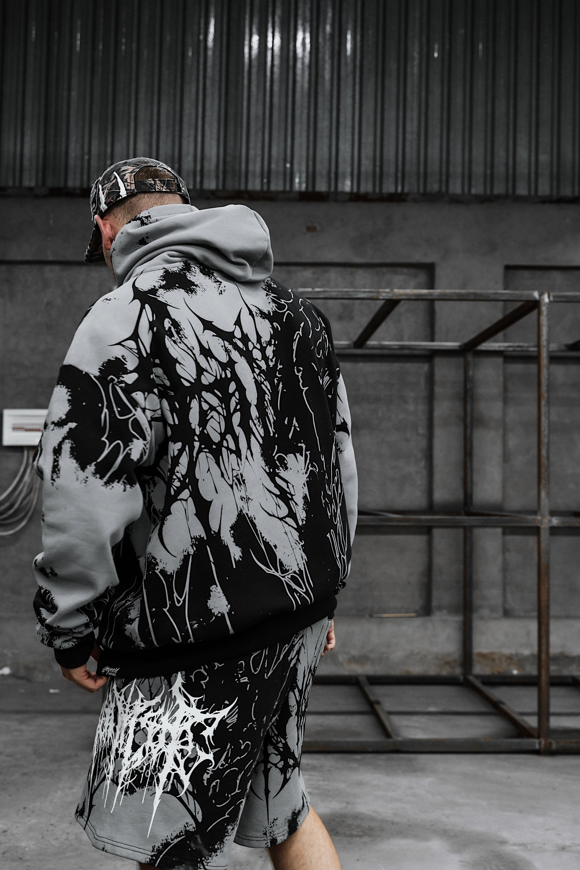 Daggerwave (grey dye) - Oversized Hoodie (350GSM)