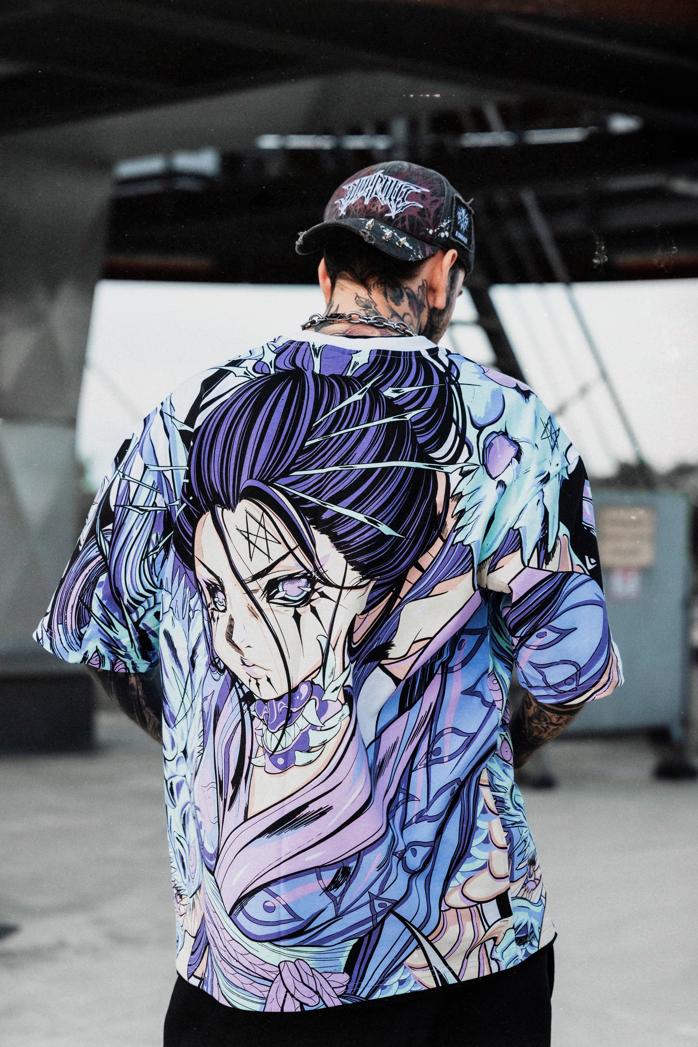 Geisha Reaper (allover) - Oversized T-Shirt (200GSM)