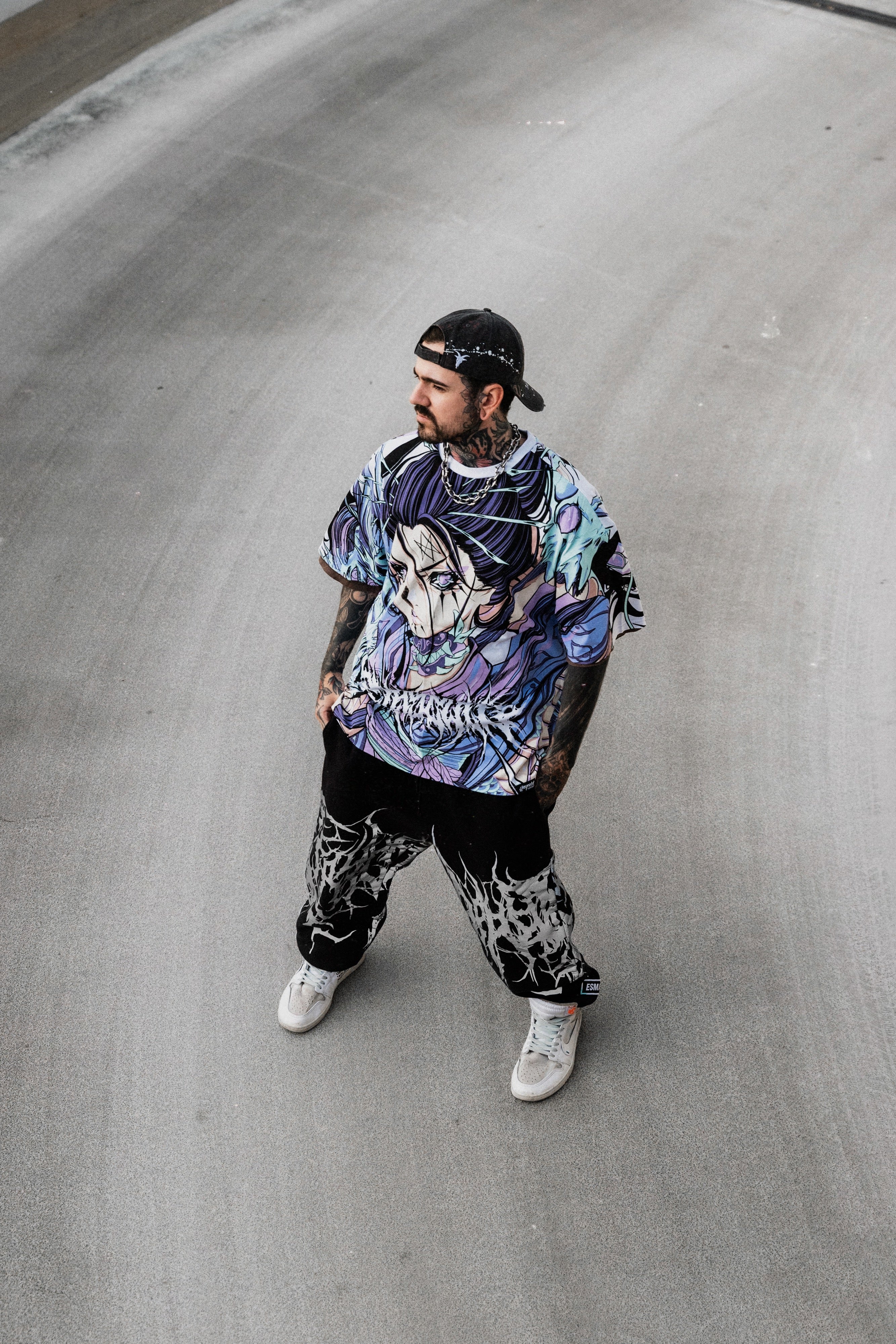 Geisha Reaper (allover) - Oversized T-Shirt (200GSM)