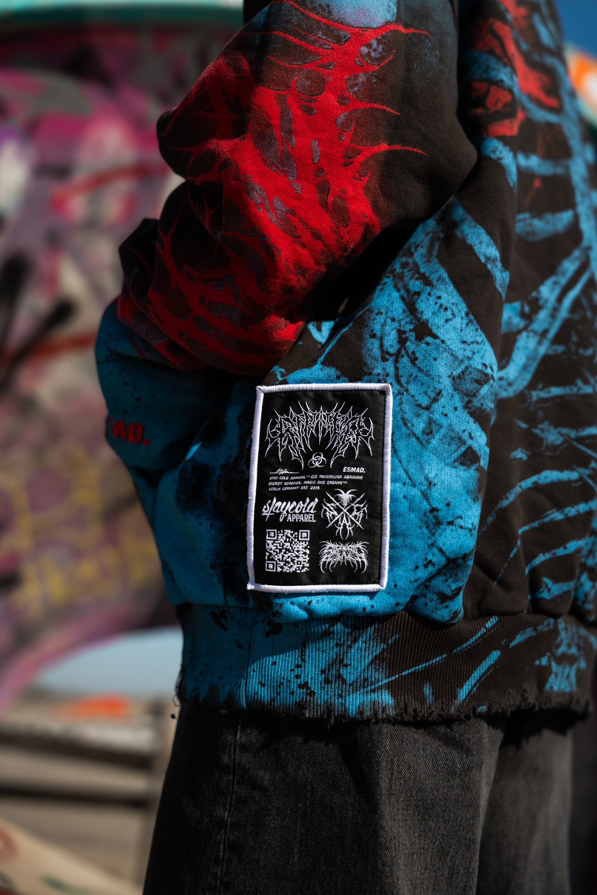 Glass Bones (blue) - Heavy Oversized Hoodie (400GSM)