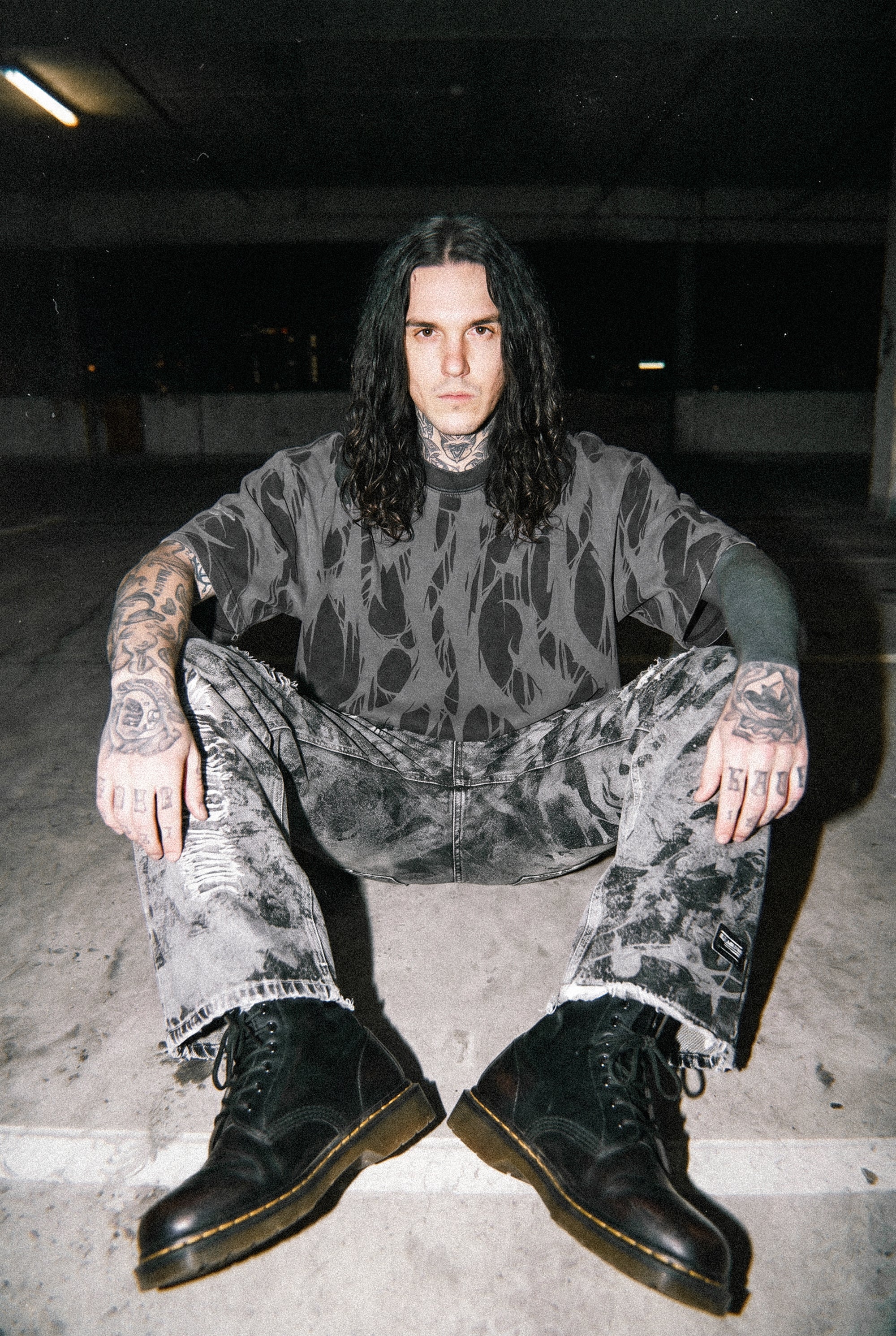 Grimfall (acid washed) - Heavy Oversized T-Shirt (250GSM)