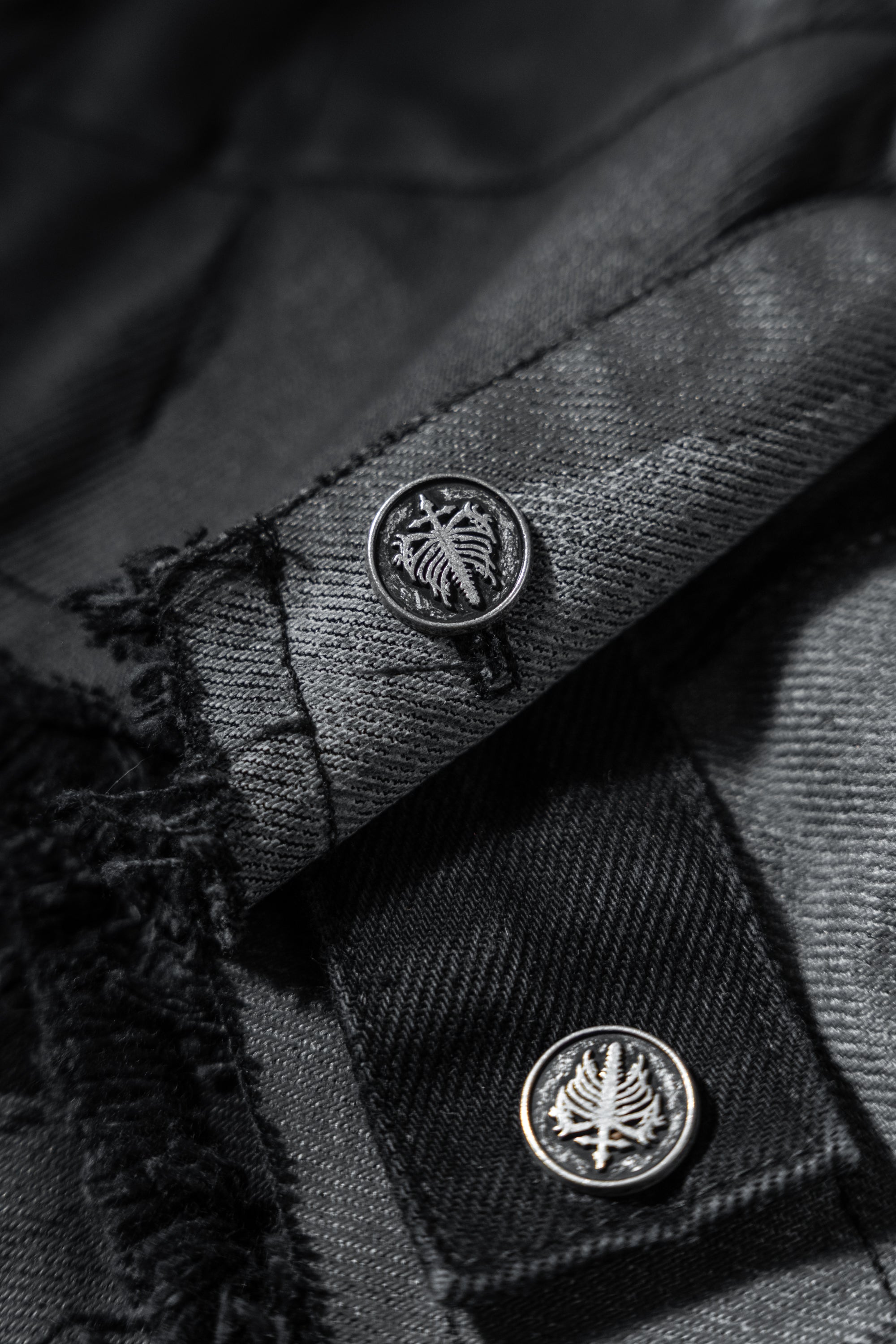 Ash Grid (Dirty Grey) - Distressed Denim Jacket (380GSM)