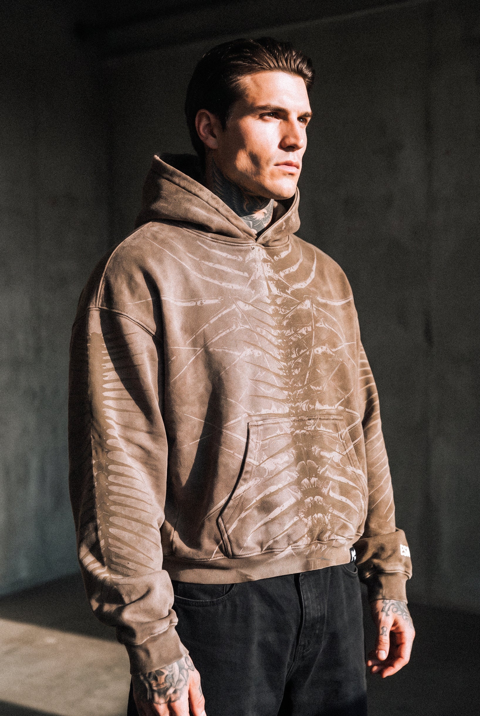 Lineage Of Dusk (Taupe) - Heavy Oversized Hoodie (400GSM)