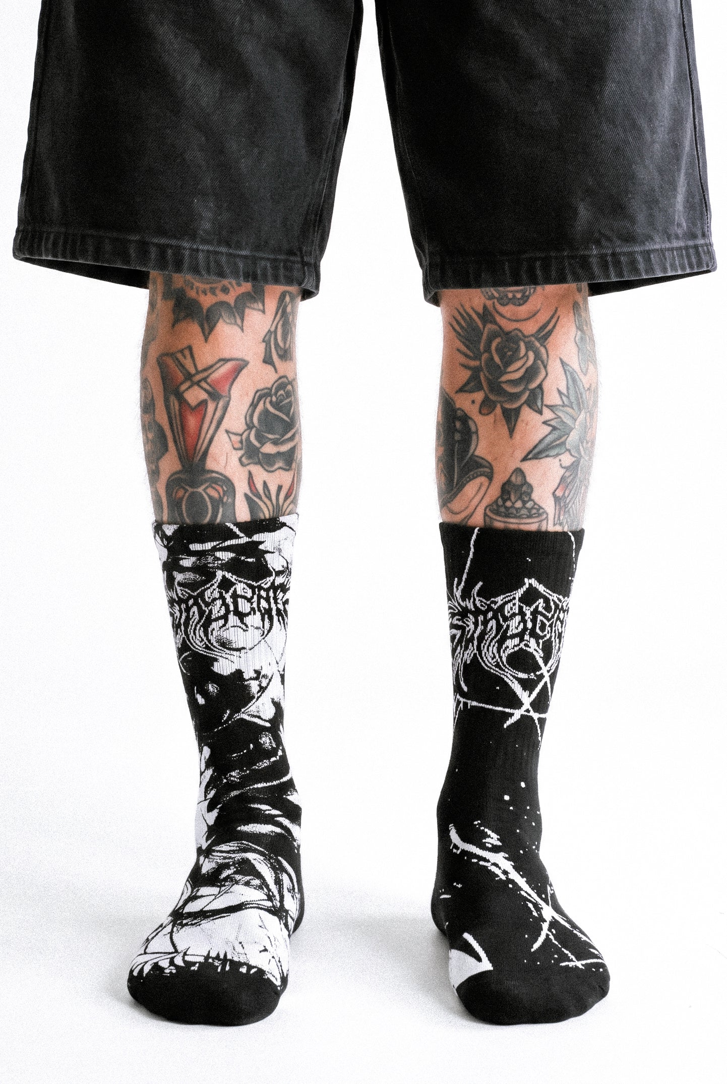 Marble Chaos (Black White) - Comfort Socks