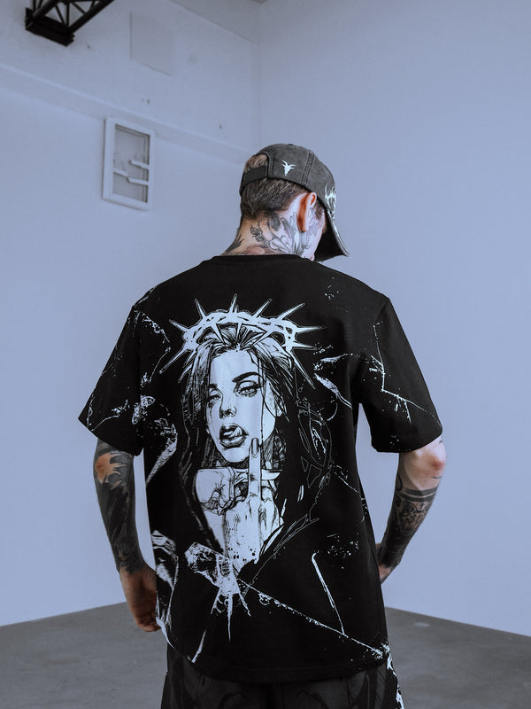 Middle Finger Up - Customized Regular T-Shirt 200GSM Lifestyle Image