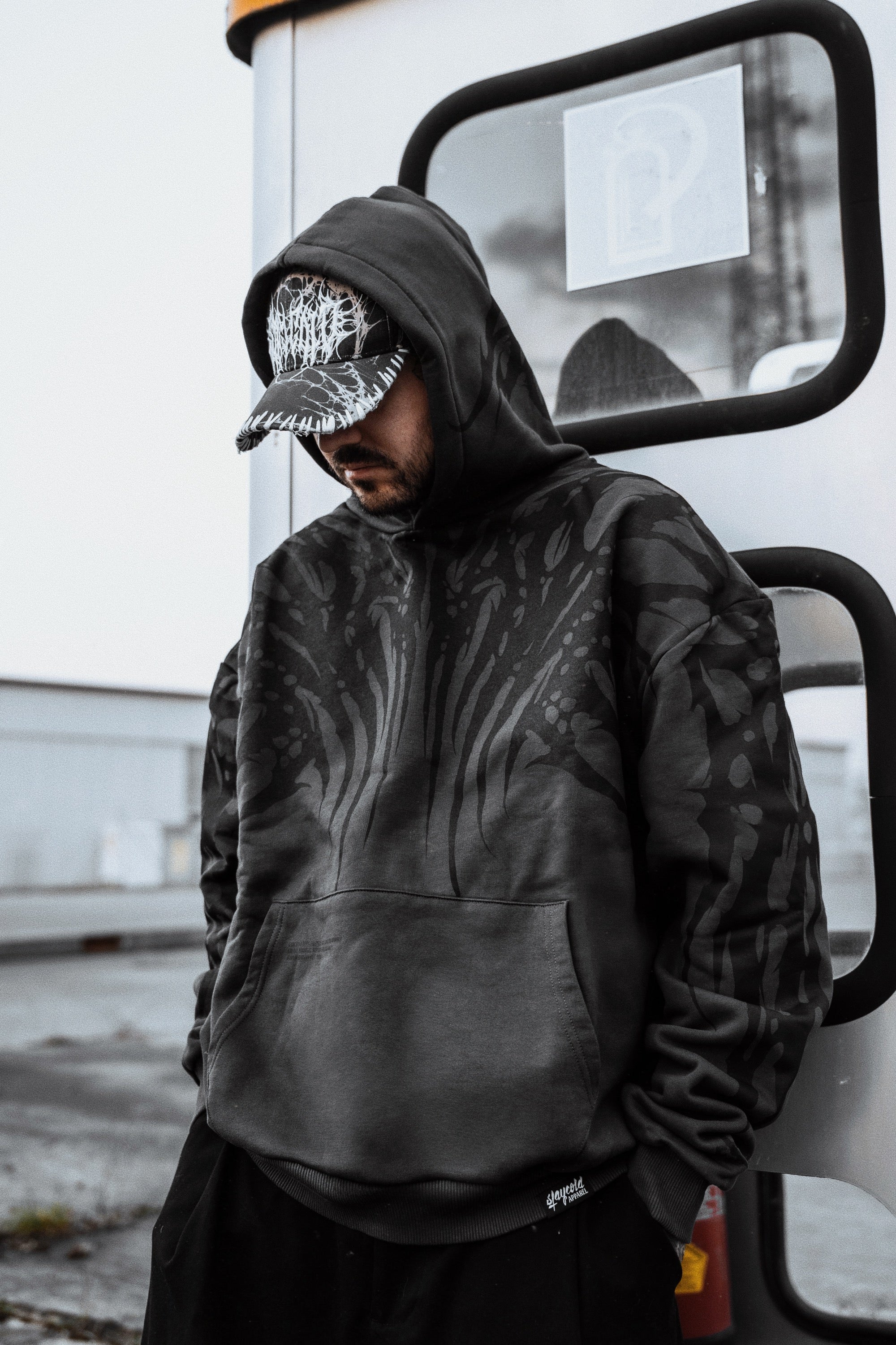 Necroblade (dark grey) - Heavy Oversized Hoodie (400GSM)