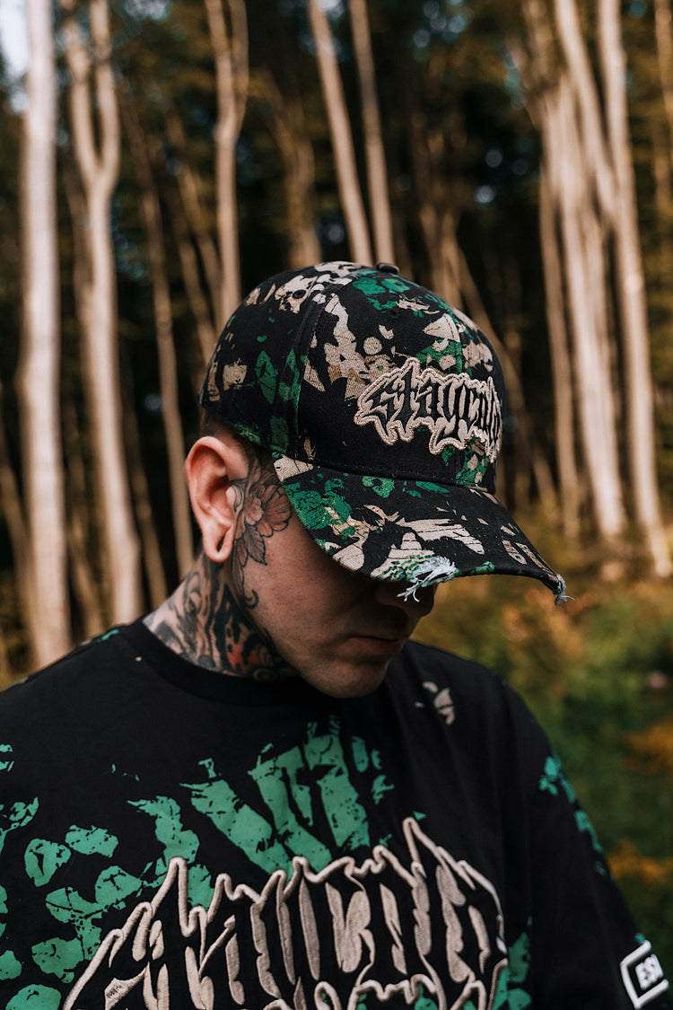 Night Ops (camo) - Distressed Baseball Cap Image 3