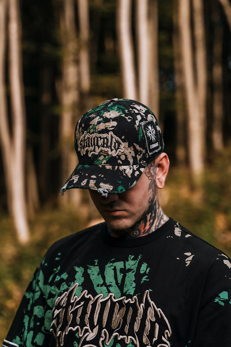 Night Ops (camo) - Distressed Baseball Cap Image 1