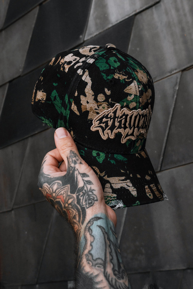 Night Ops (camo) - Distressed Baseball Cap Image 5