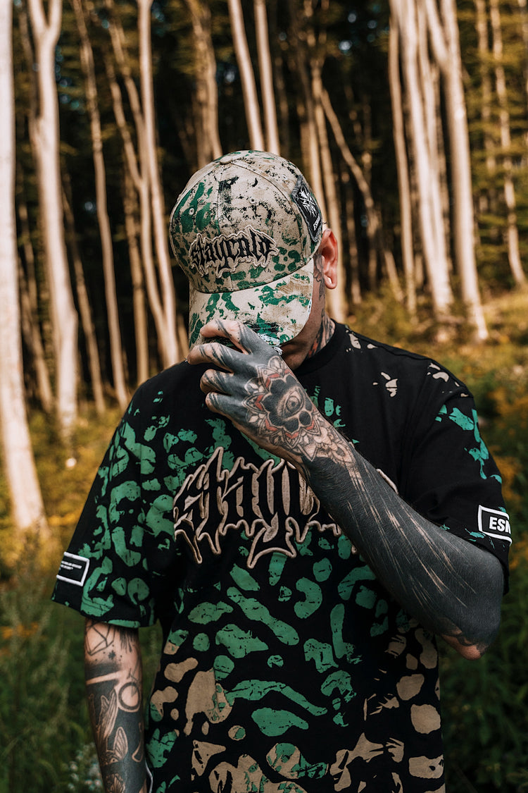 Night Ops (sand camo) - Distressed Baseball Cap Image 3