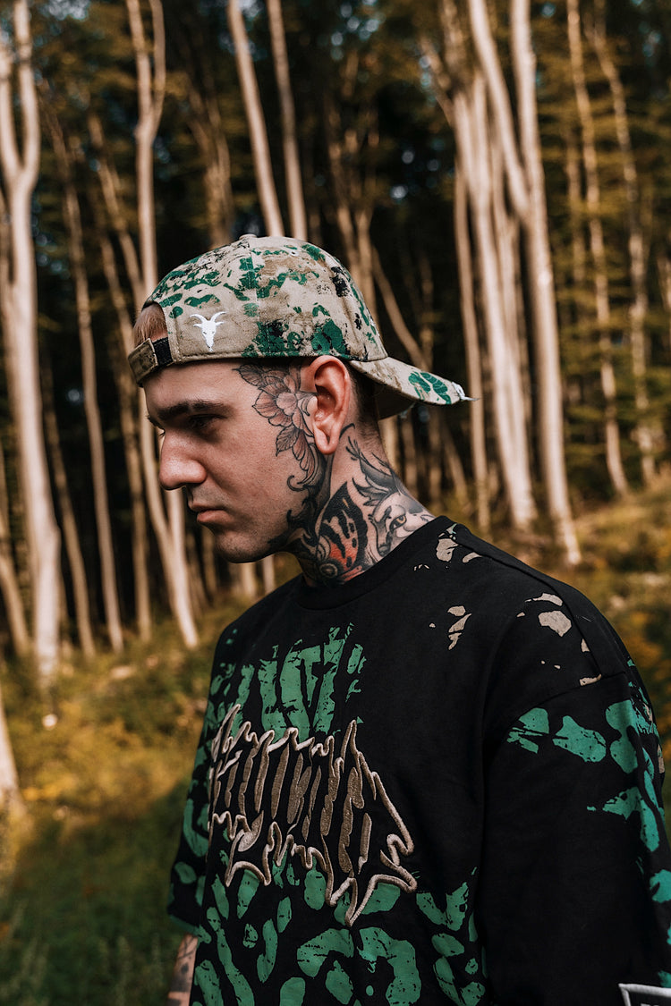 Night Ops (sand camo) - Distressed Baseball Cap Image 5