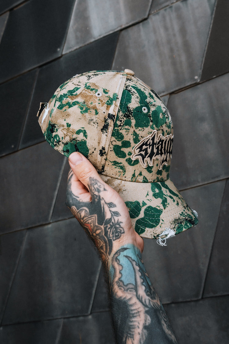 Night Ops (sand camo) - Distressed Baseball Cap Image 6