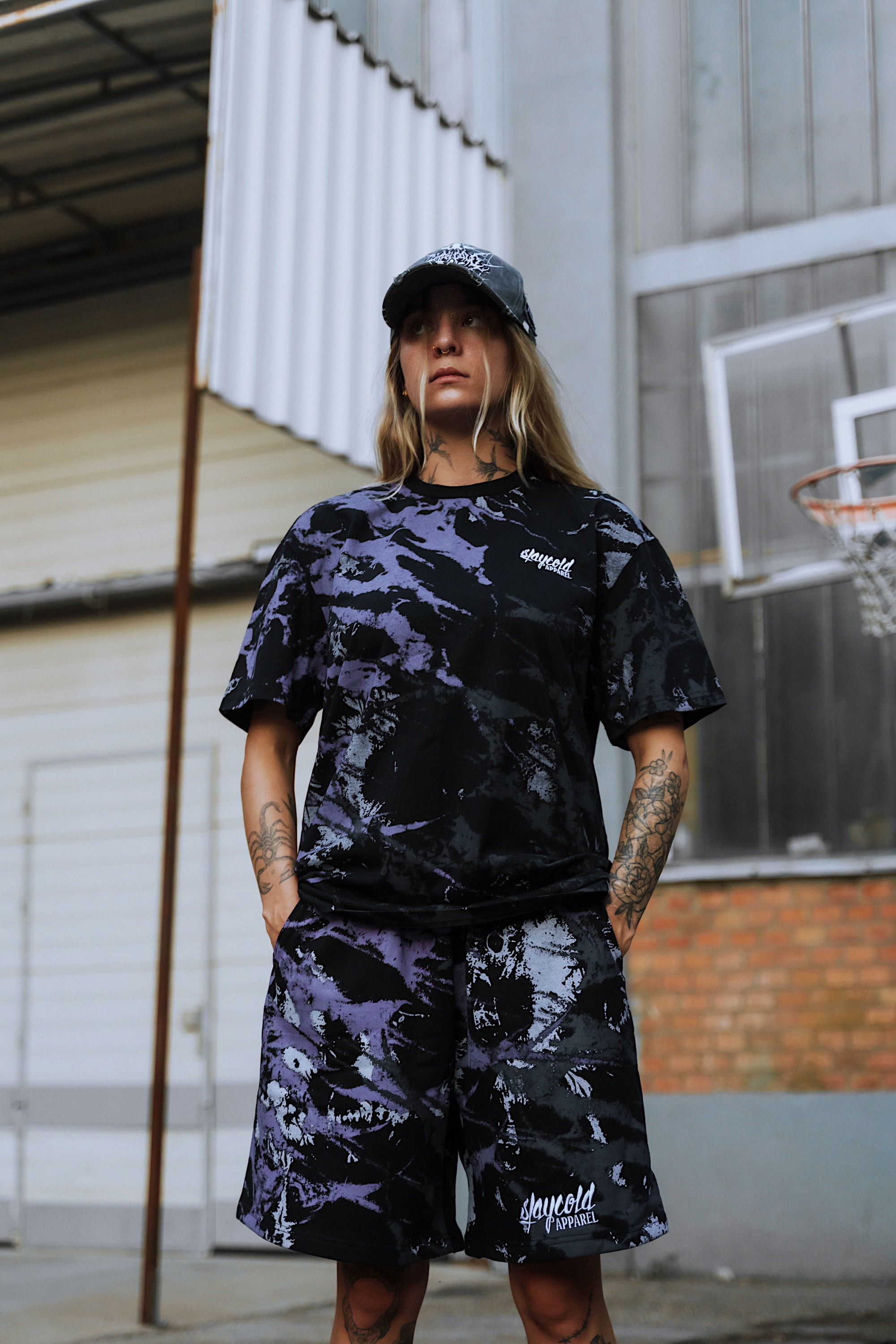 Nightbreed (purple tie dye) - Prime Shorts (350GSM)