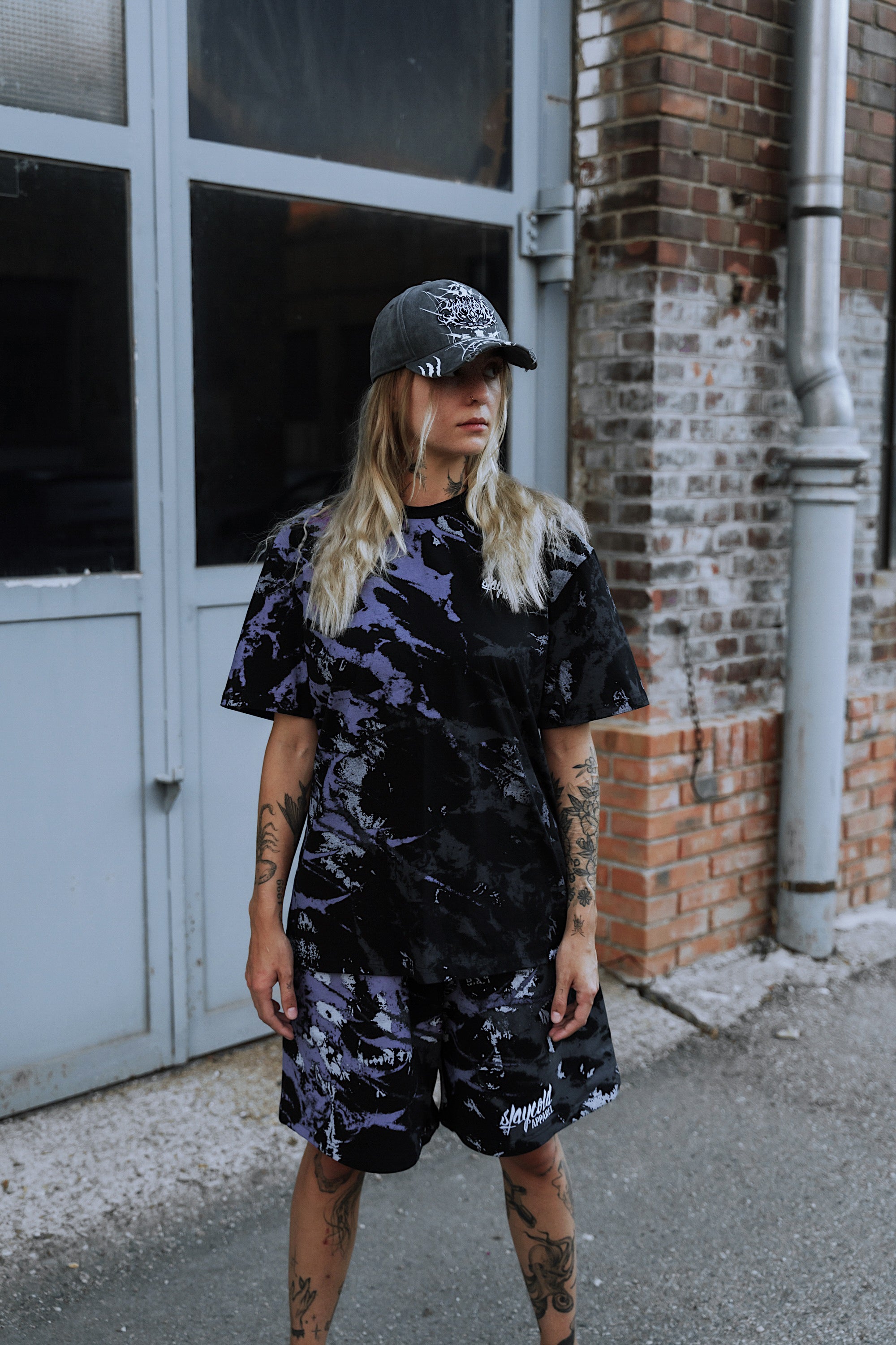 Nightbreed (purple tie dye) - Prime Shorts (350GSM)