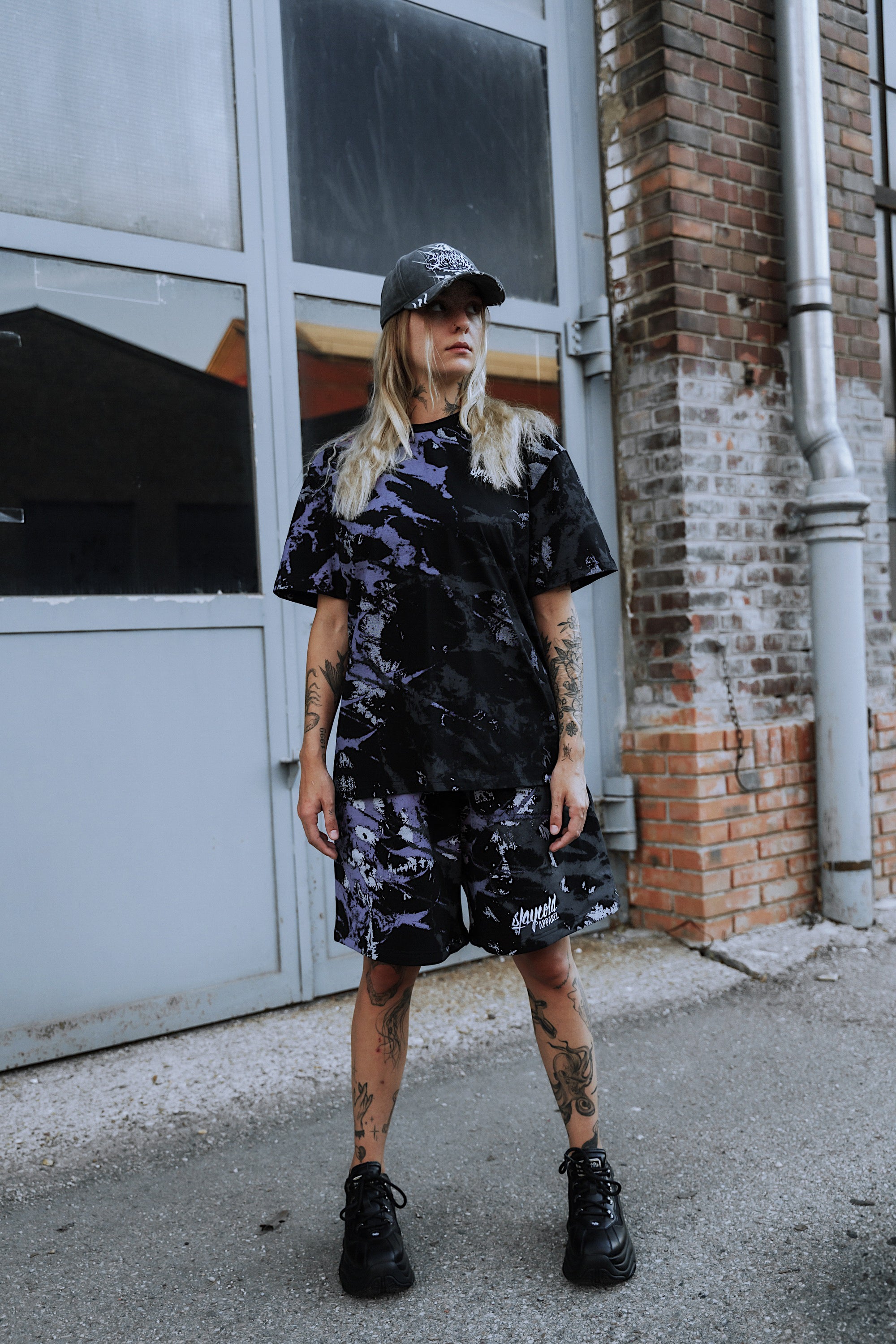 Nightbreed (purple tie dye) - Prime Shorts (350GSM)