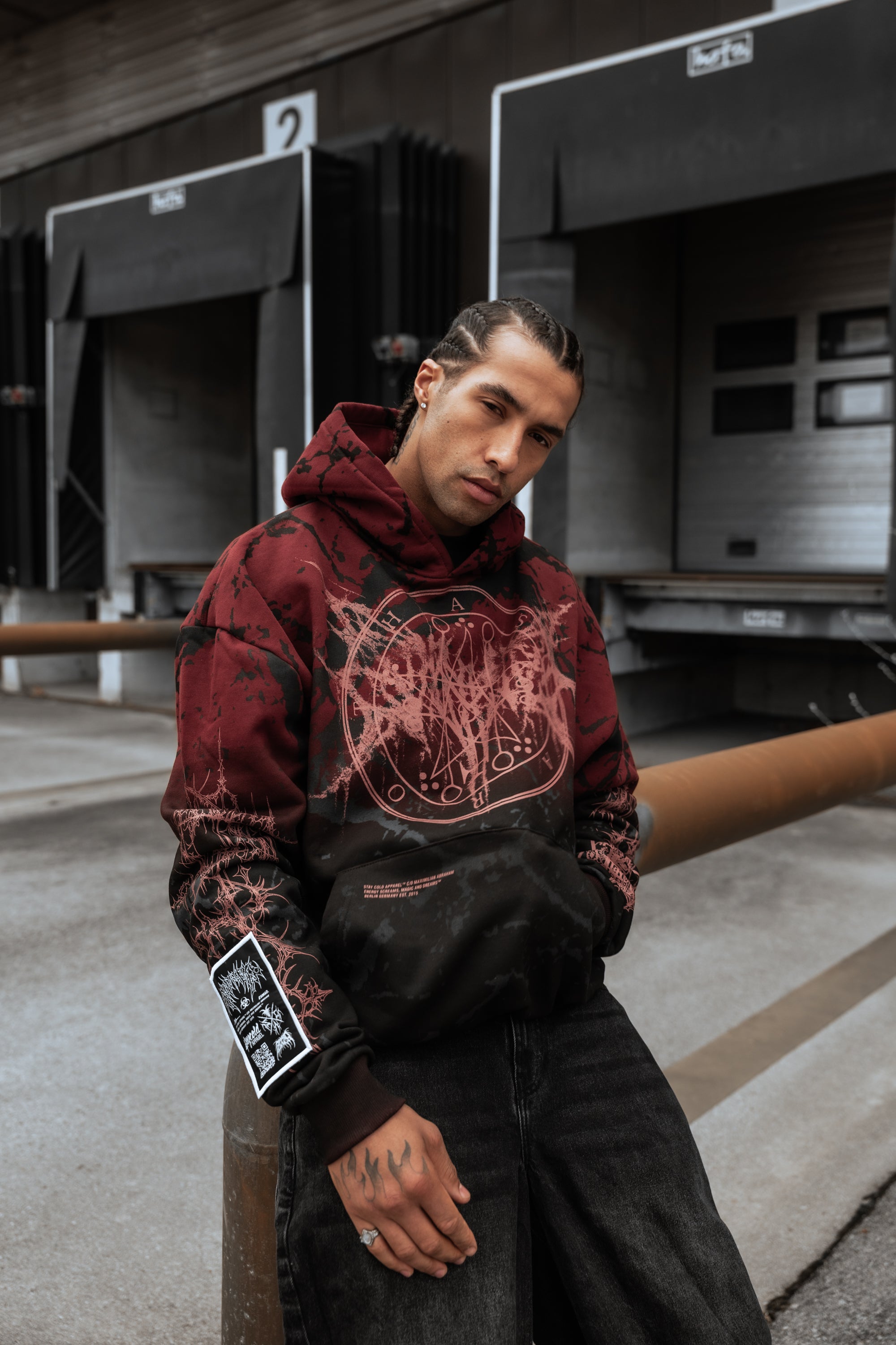Oathbound (red black) - Heavy Oversized Hoodie (400GSM)