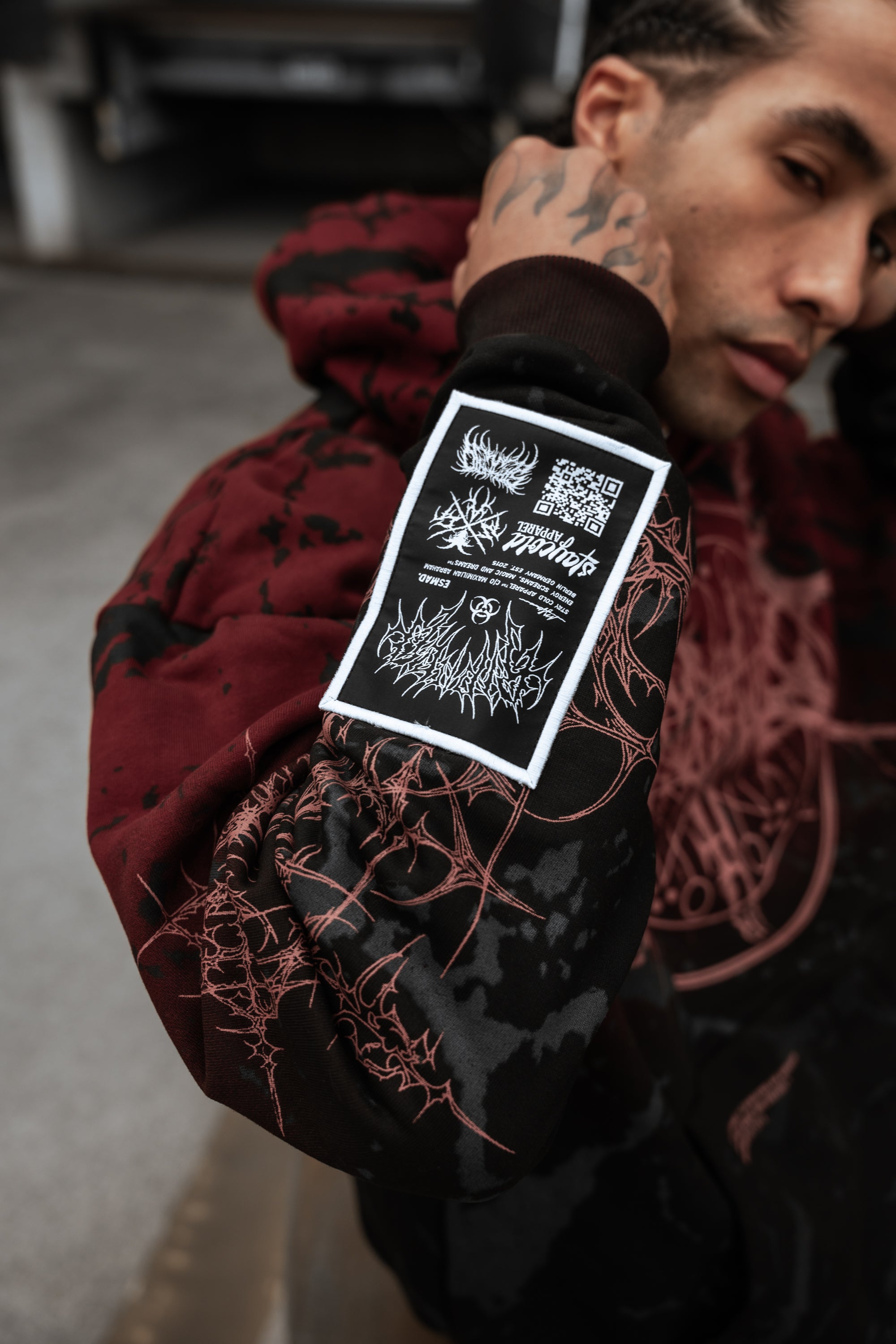 Oathbound (red black) - Heavy Oversized Hoodie (400GSM)