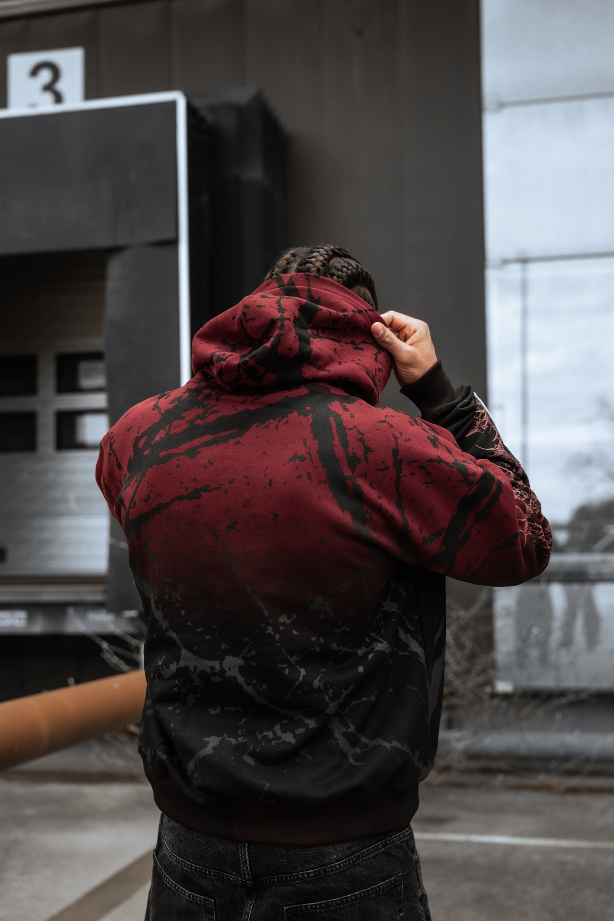 Oathbound (red black) - Heavy Oversized Hoodie (400GSM)