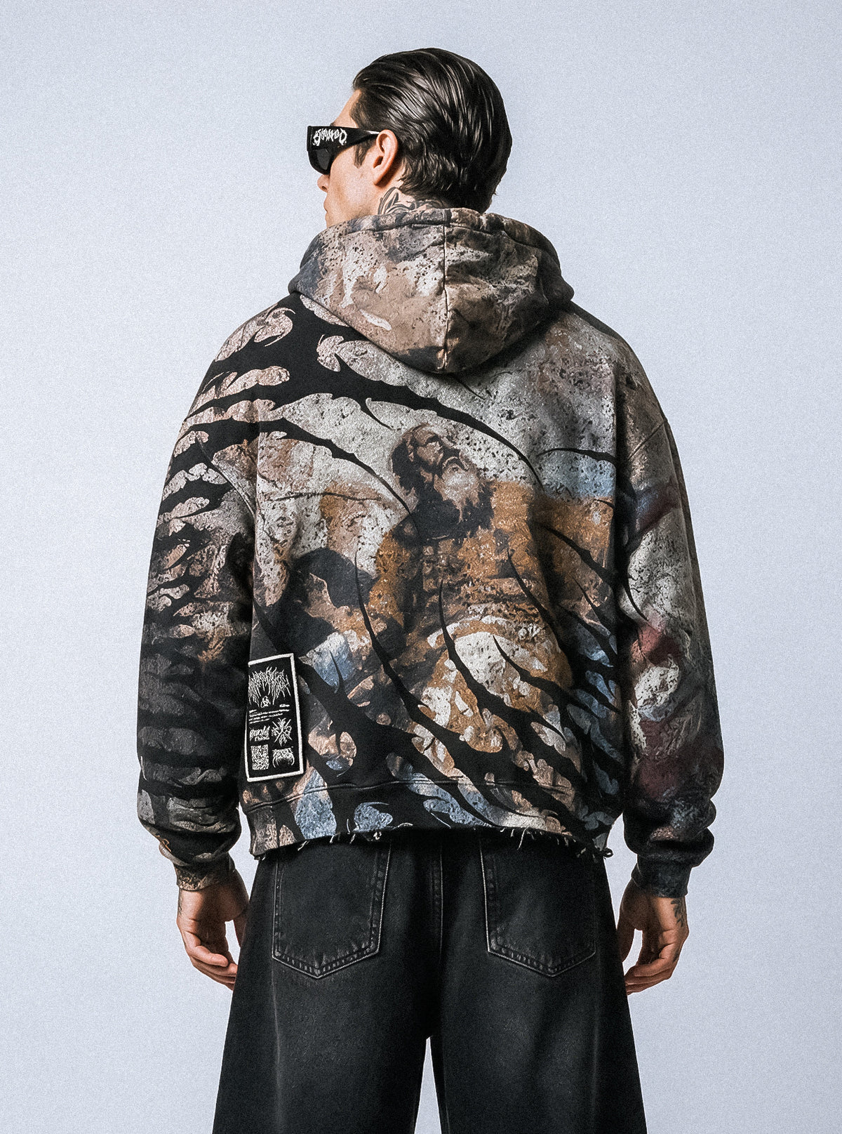 เสื้อฮู้ดดี้ทรงโอเวอร์ไซส์ (400GSM) รุ่น Revelation (ลายพิมพ์ทั้งตัว)