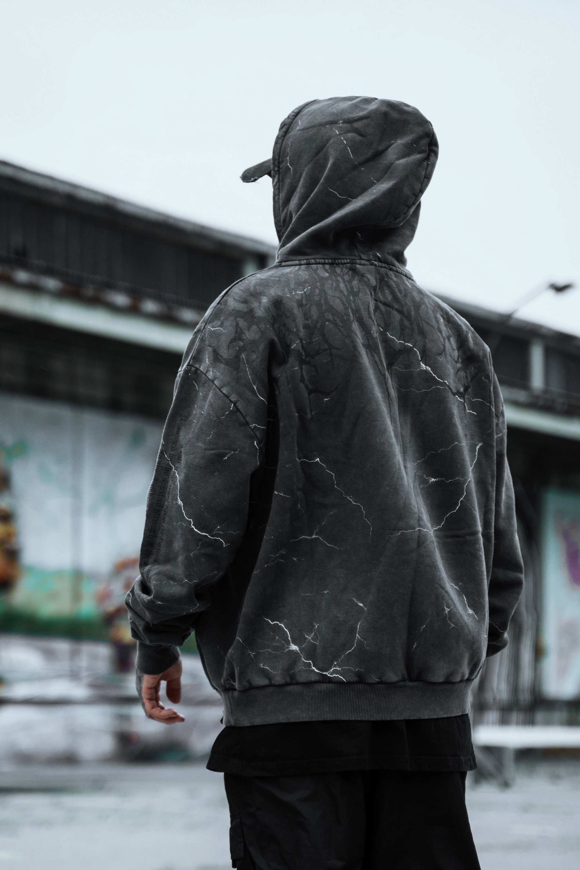 Reign Of Blood - Heavy Oversized Hoodie (Acid Washed Storm) 400GSM