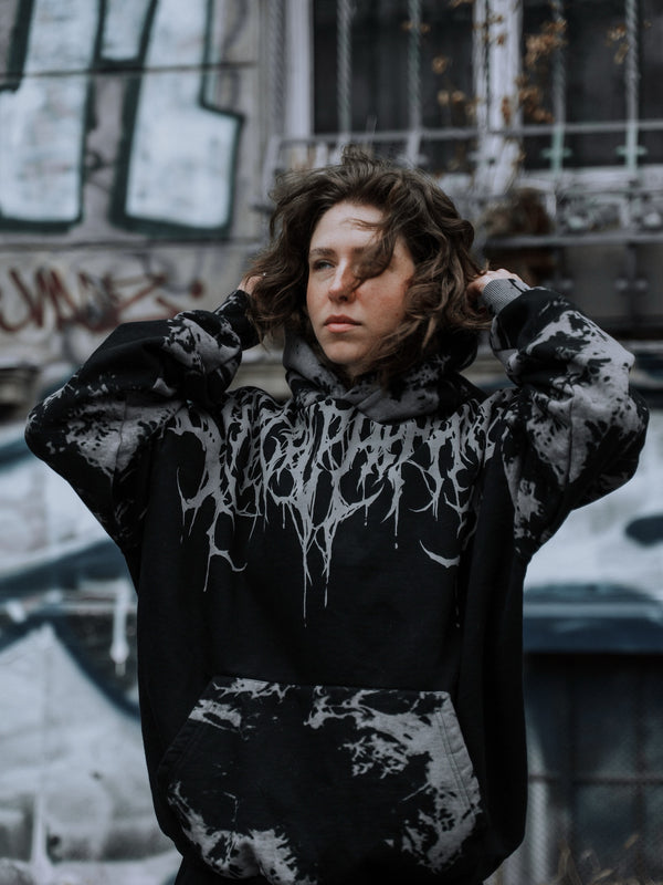 Reign Of Blood - Heavy Oversized Hoodie (Tie Dye) 400GSM Lifestyle Image
